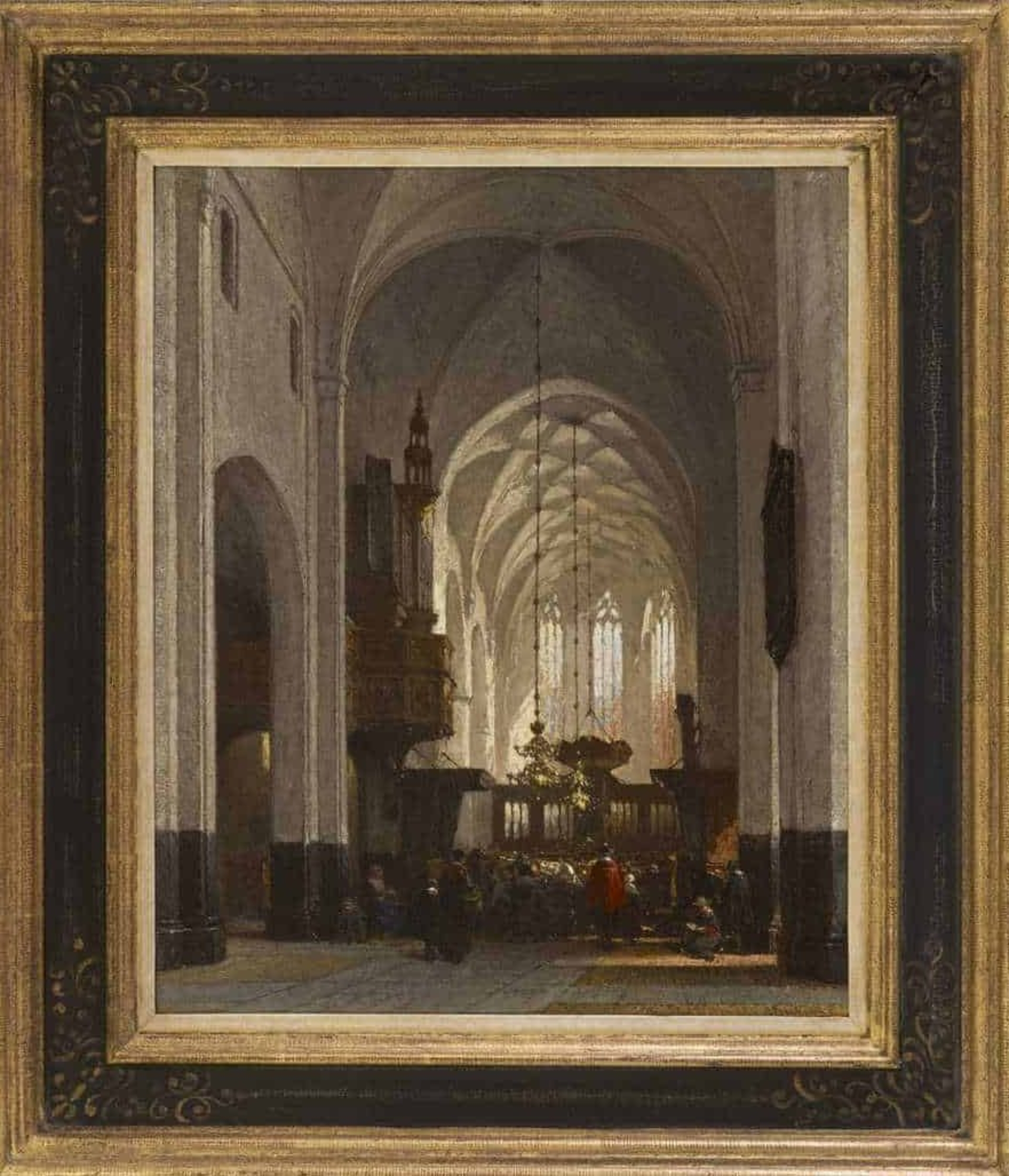 Johannes Bosboom: De Grote Kerk in Hattem (in lijst)