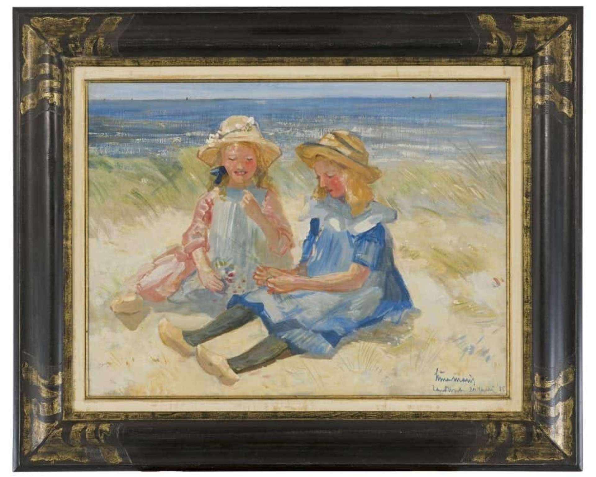 Simon Willem Maris: Bloemen plukken in de duinen van Zandvoort (in lijst)
