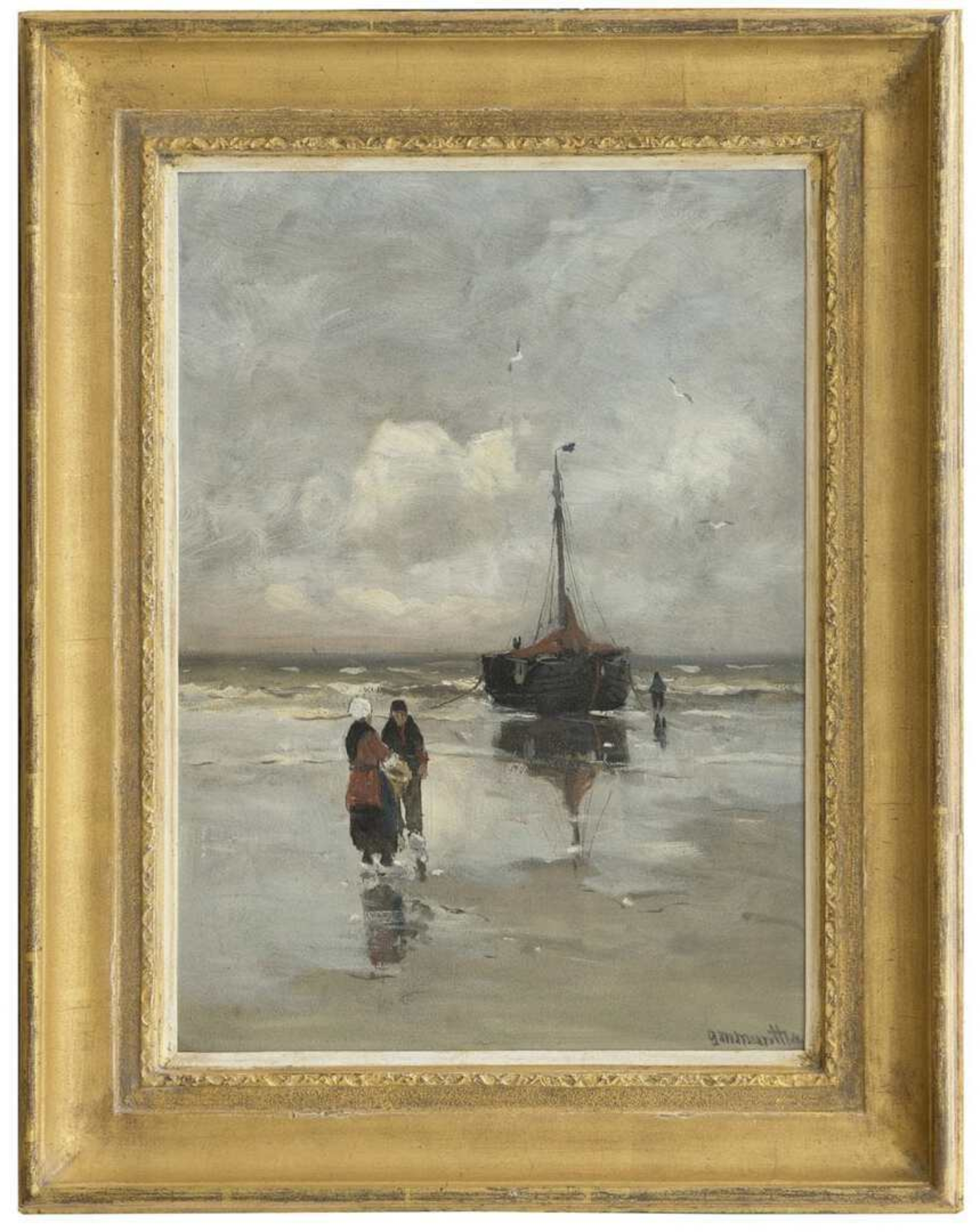 Gerhard Arij Ludwig 'Morgenstjerne' Munthe: Bomschuit aan de kust (in lijst)