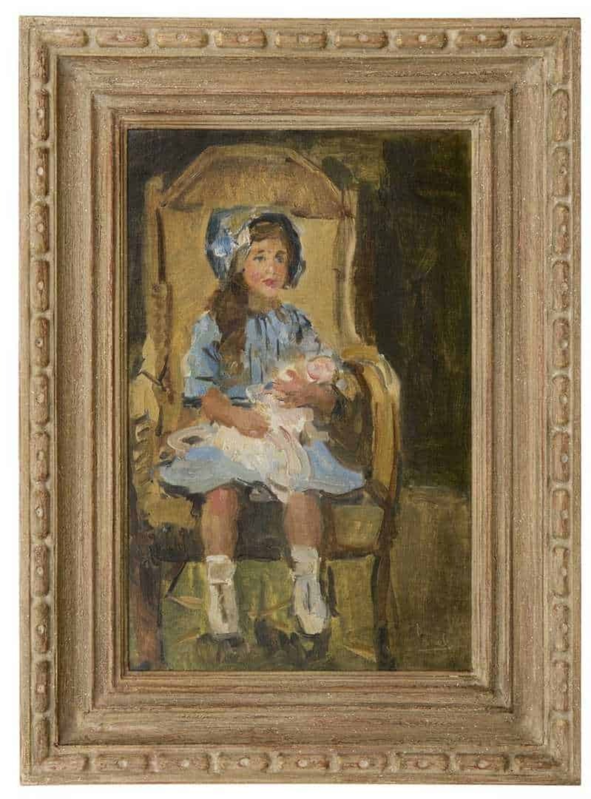 Isaac Israels: Meisje in blauwe jurk (in lijst)