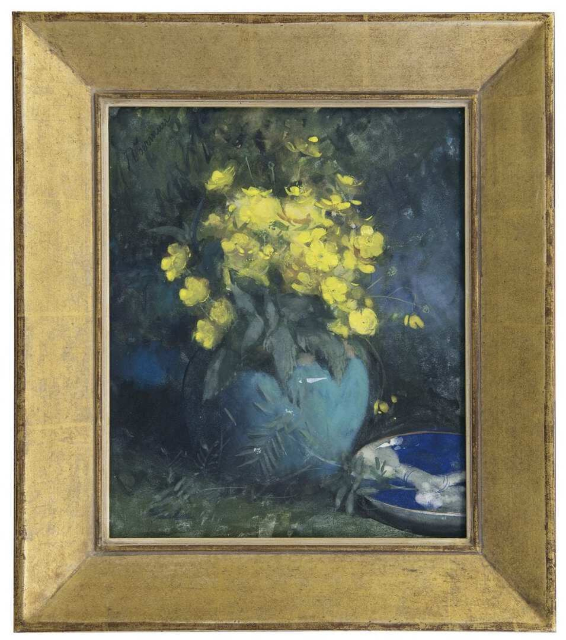 Jan Voerman sr: Boterbloemen in een gemberpot (in lijst)