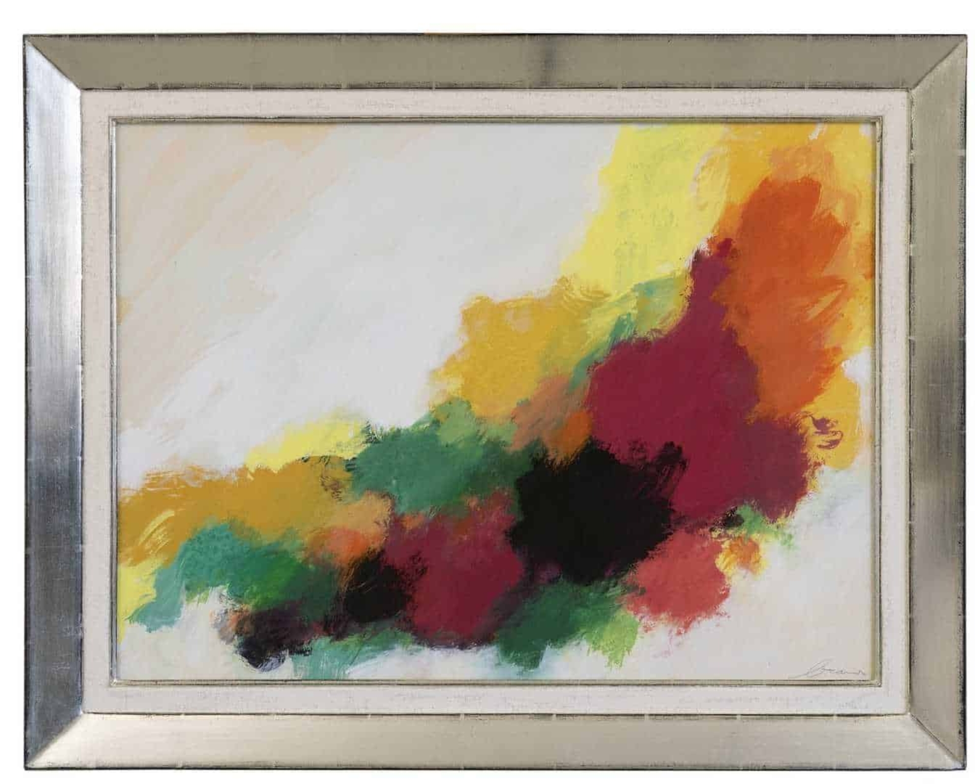 Eugène Brands: Compositie met witte achtergrond (in lijst)