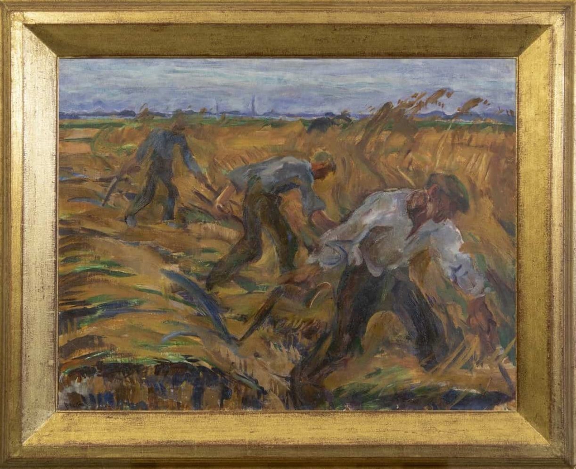 Johan Dijkstra: Zichters met op de achtergrond stad Groningen (in lijst)