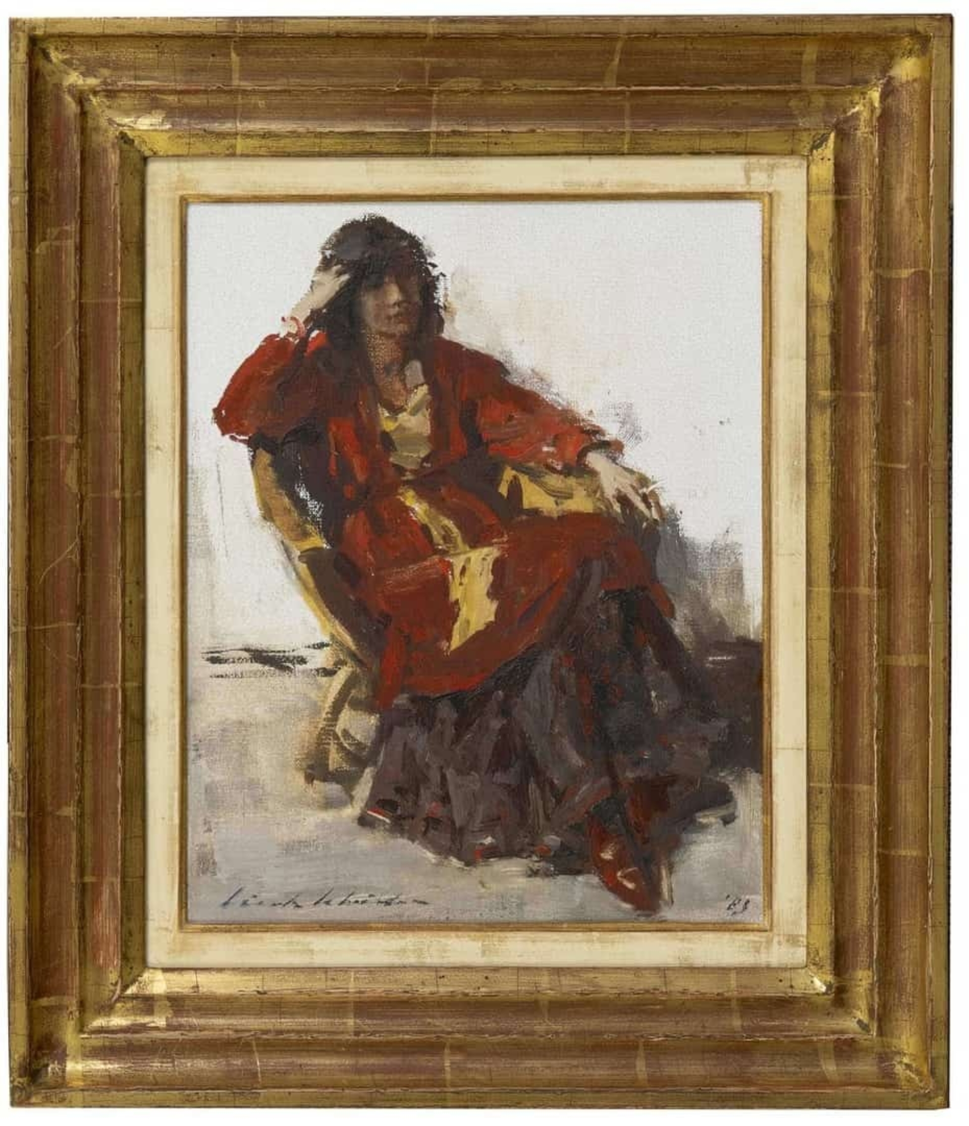 Sierk Schröder: Vrouw in stoel (in lijst)