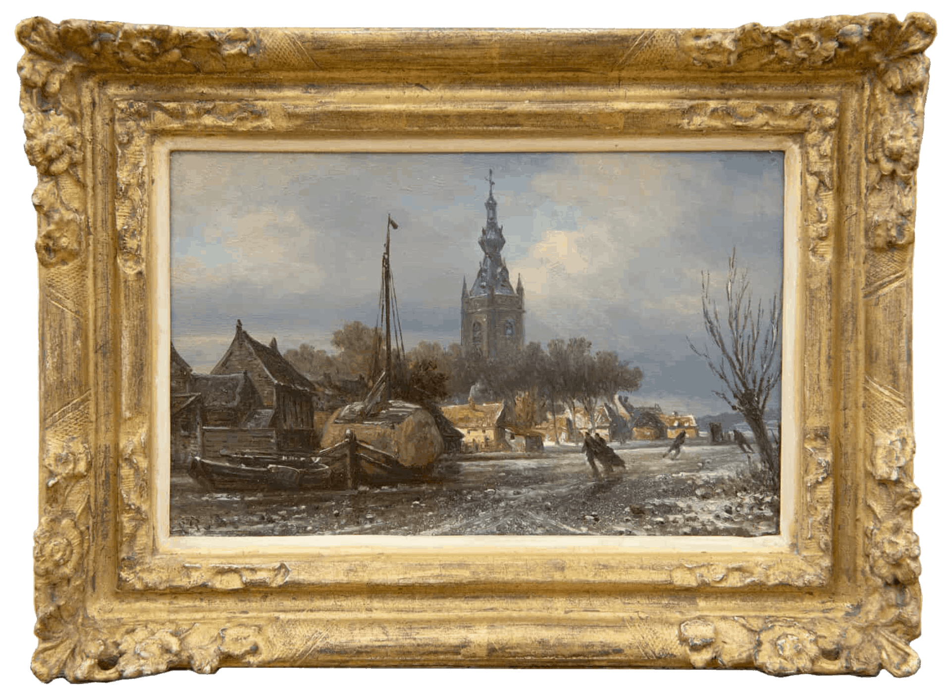 Elias Pieter van Bommel: Schaatsplezier bij Overschie (in lijst)