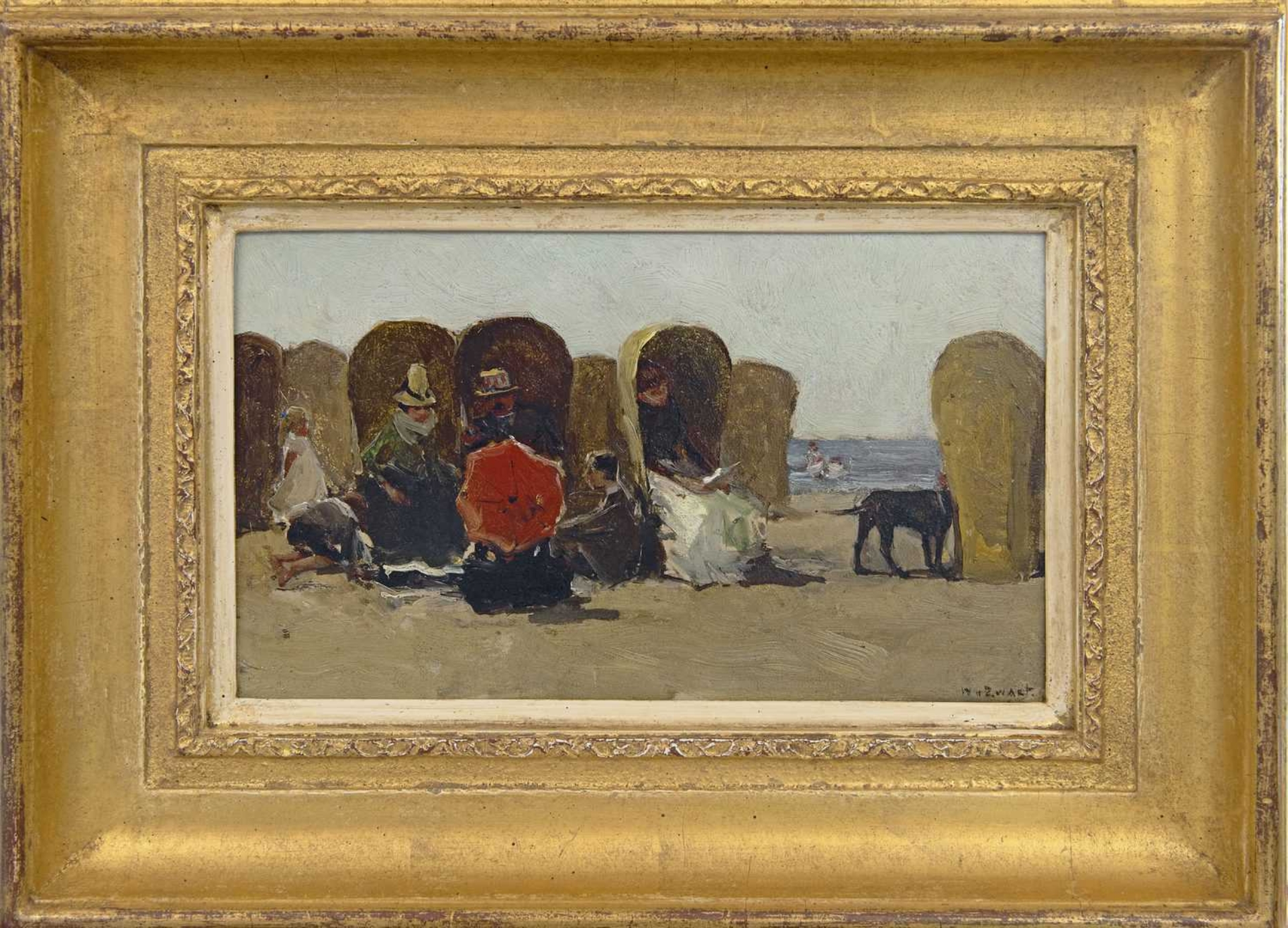 Willem de Zwart: Strandgezicht (in lijst)