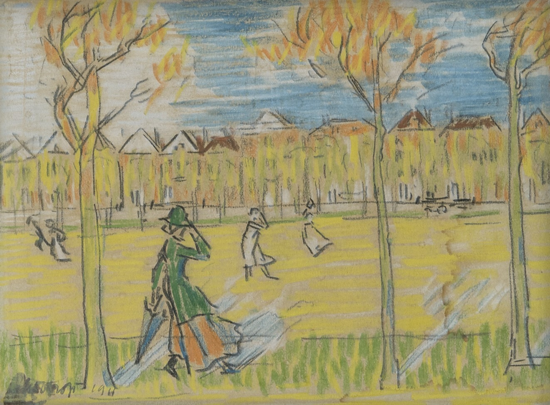 Jan Toorop: Wandelen door het park