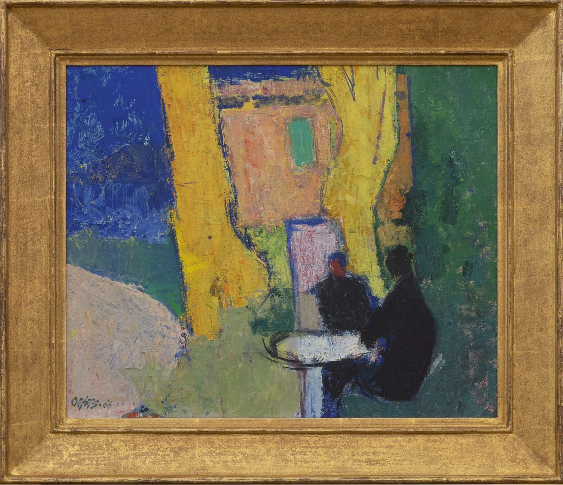Wim Oepts: Compositie met zittende figuren (in lijst)