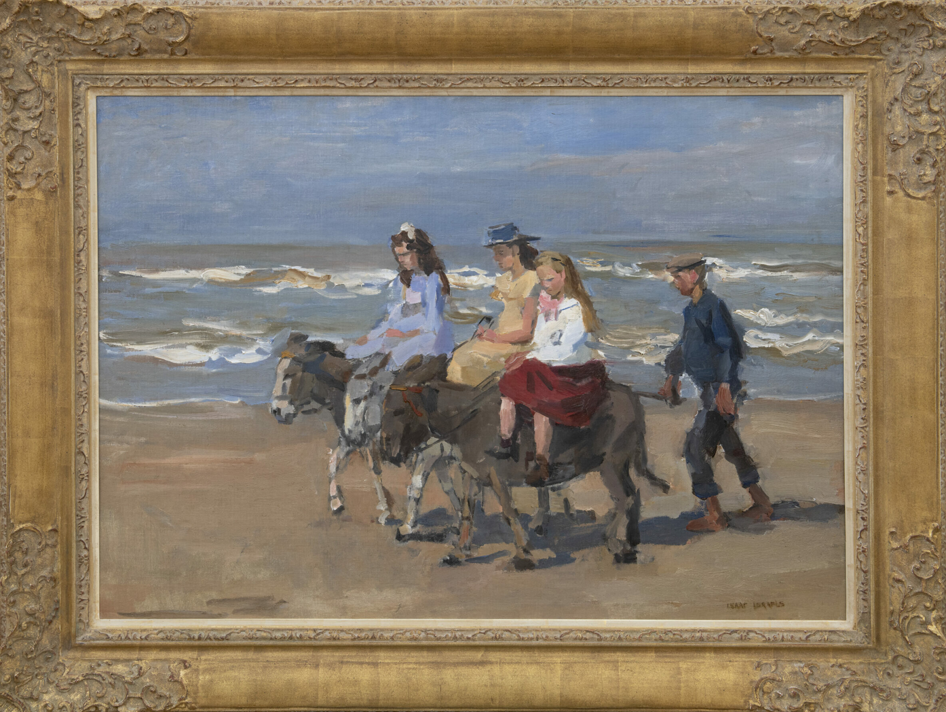 Isaac Israels: Ezeltje rijden op het strand van Scheveningen (in lijst)