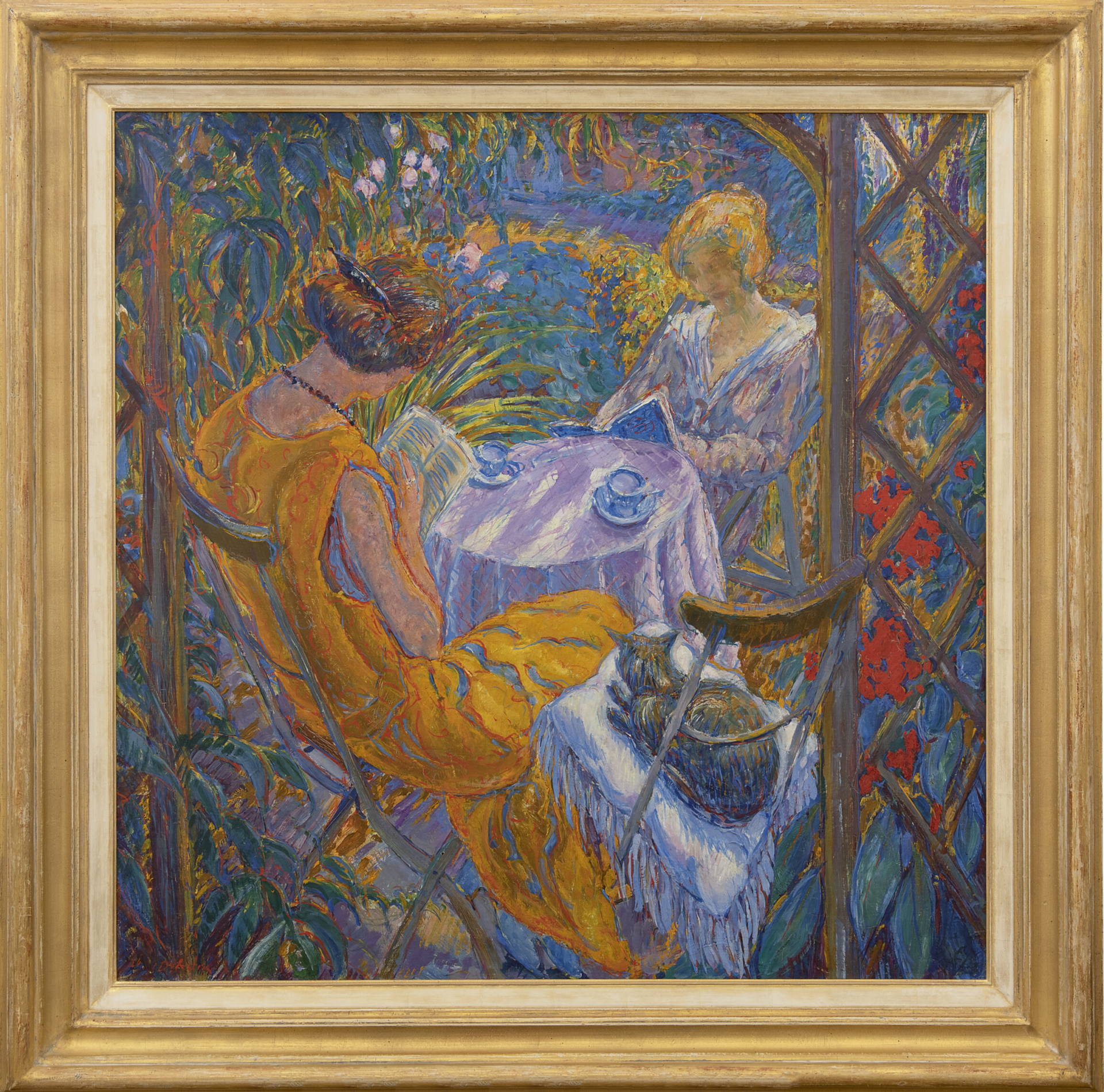 Johan Dijkstra: Het prieel (Marie en Anne van Veen) (in lijst)