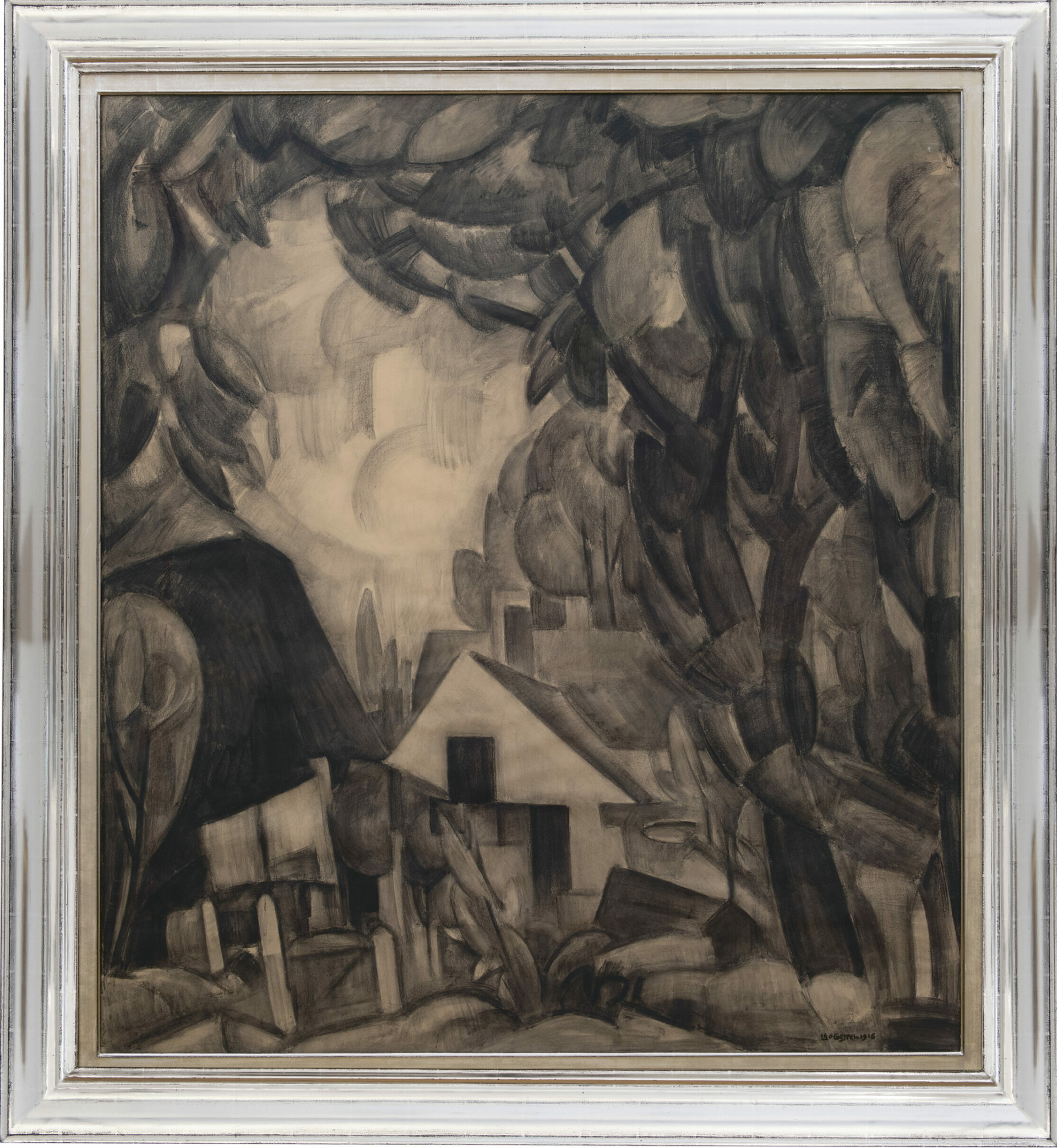 Leo Gestel: Boerderij de Standvastigheid Bergen (in lijst)