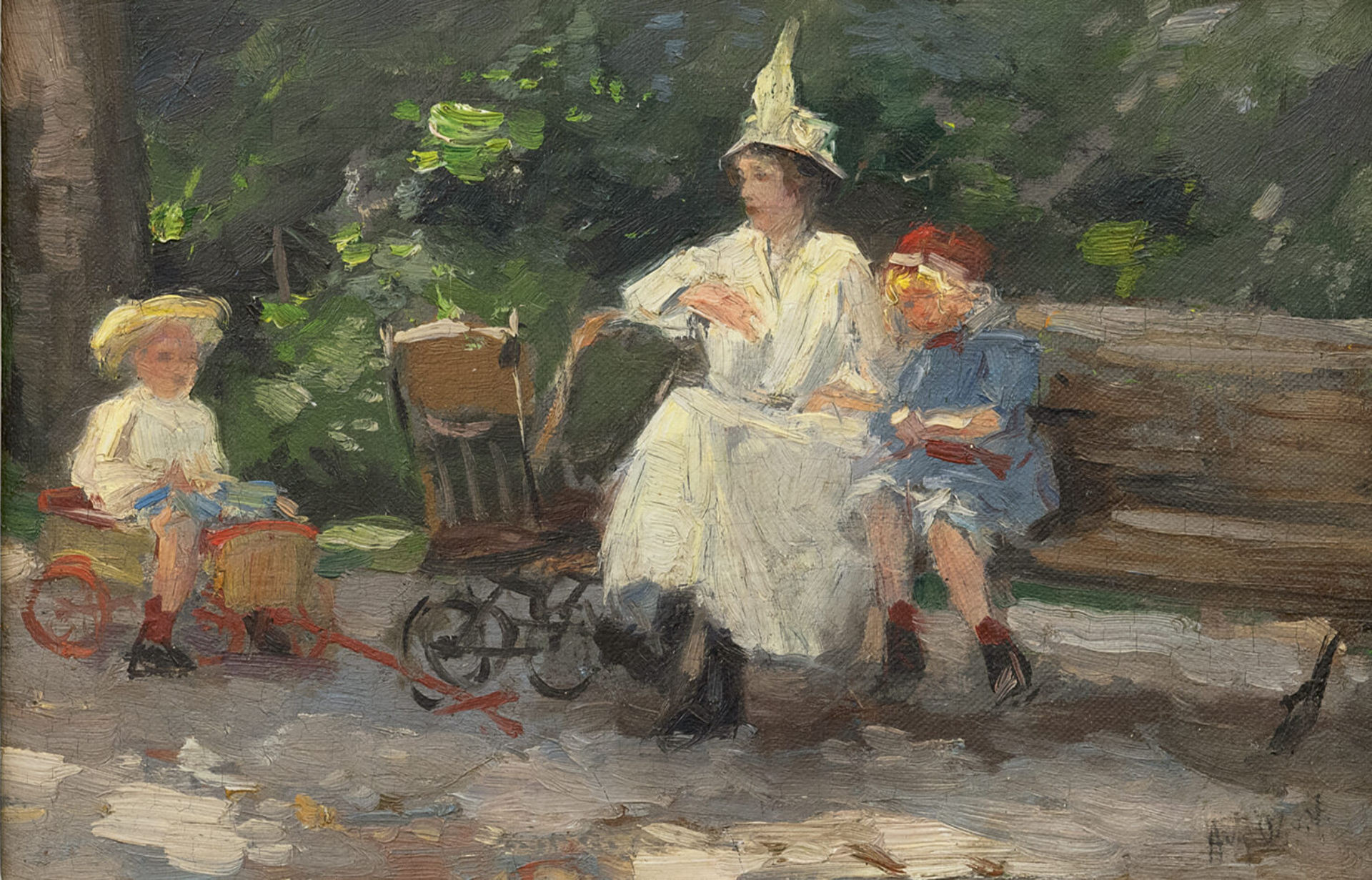 August Willem van Voorden: Zonnige dag in het park