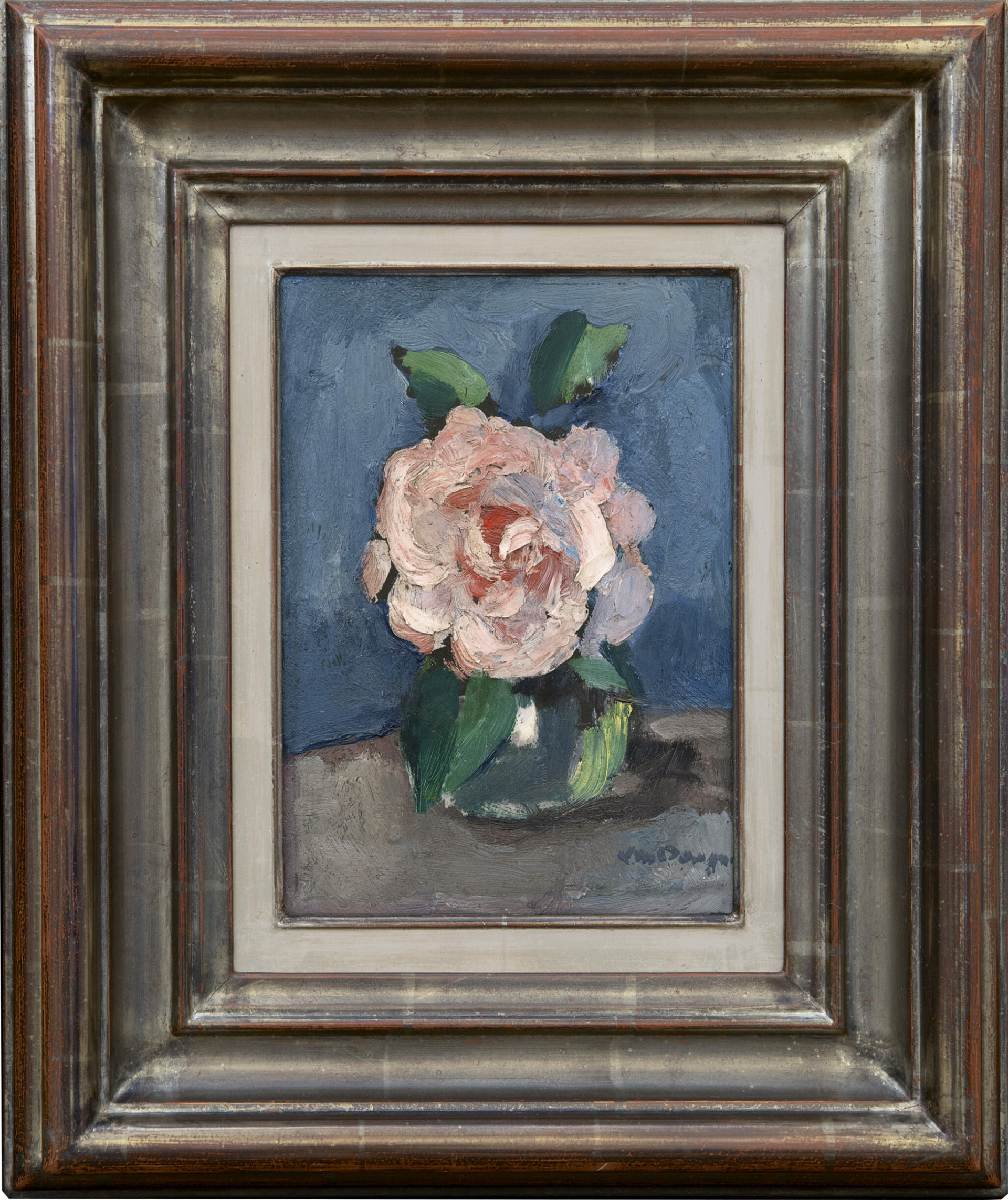 Kees van Dongen: Roos in een vaas (in lijst)