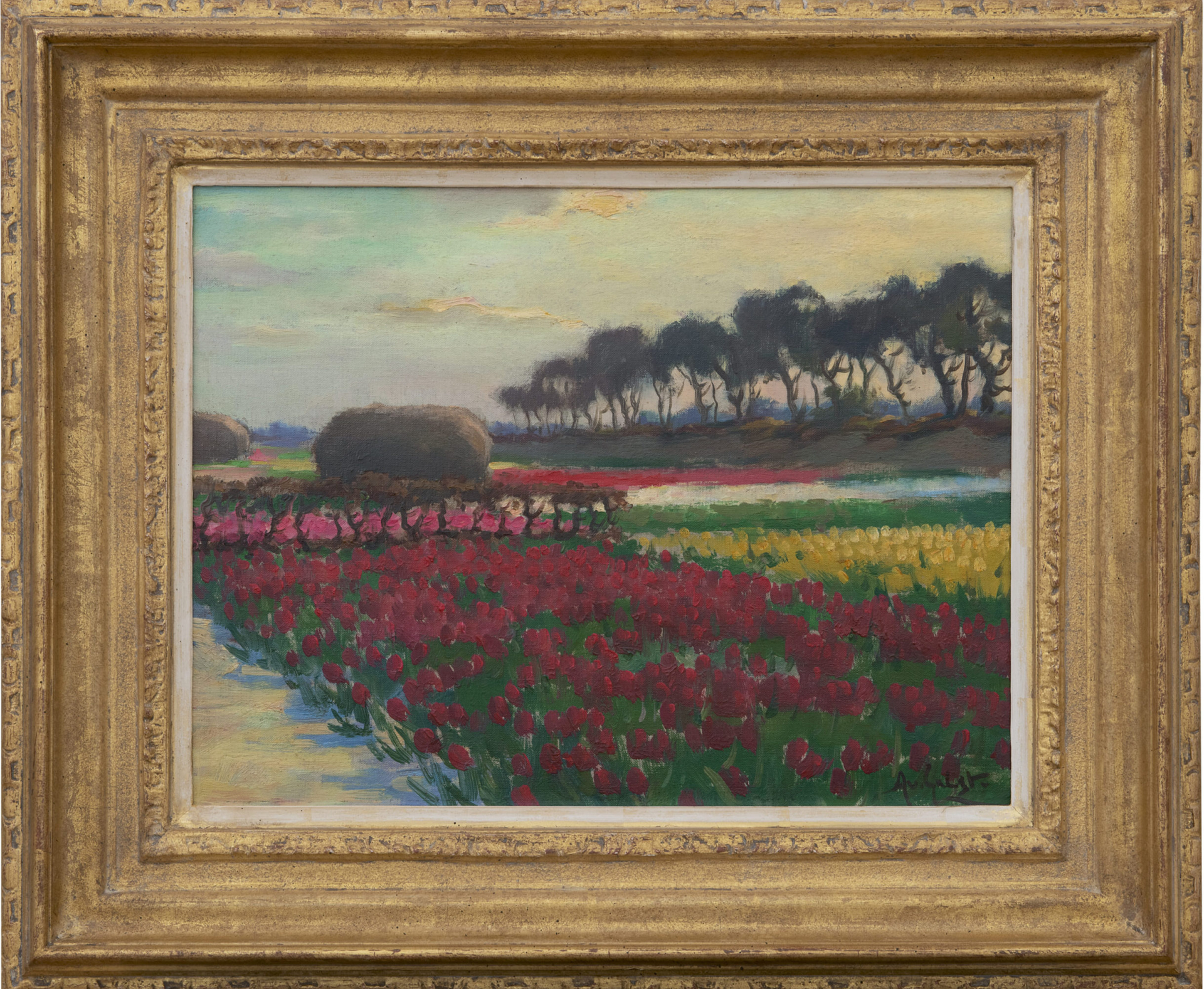 Arnout van Gilst: Bloemenveld (in lijst)