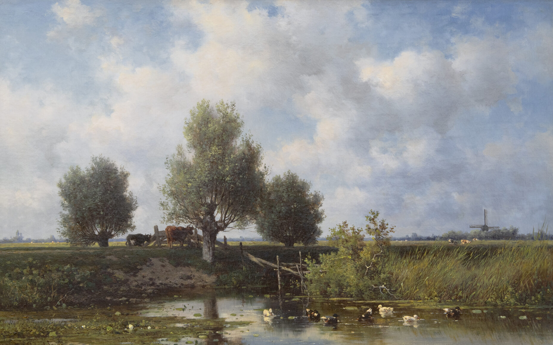 Willem Roelofs: Zomers weidelandschap