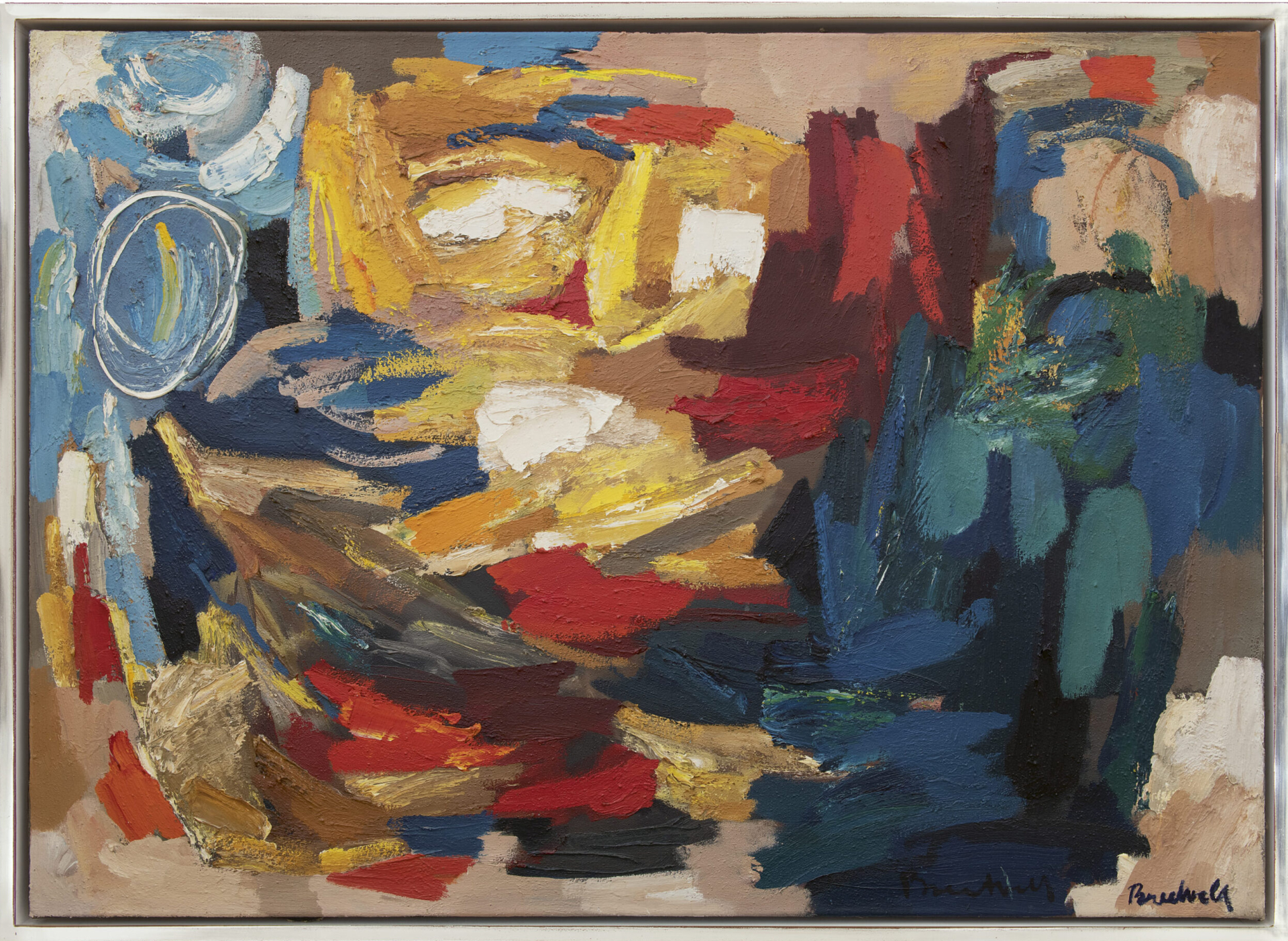 Dolf Breetvelt: Compositie kleur (in lijst)