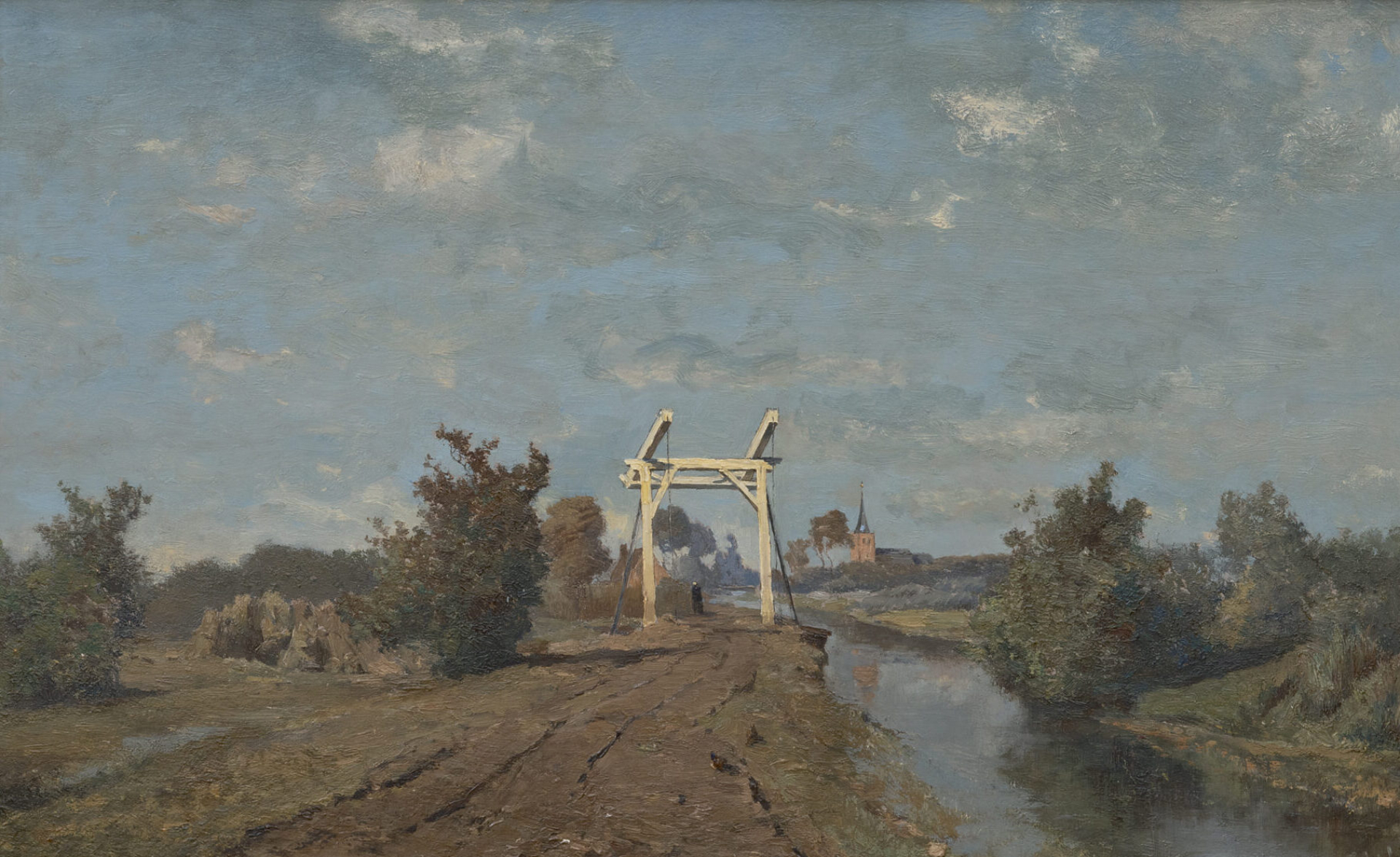 Paul Gabriël: De witte ophaalbrug bij Kortenhoef