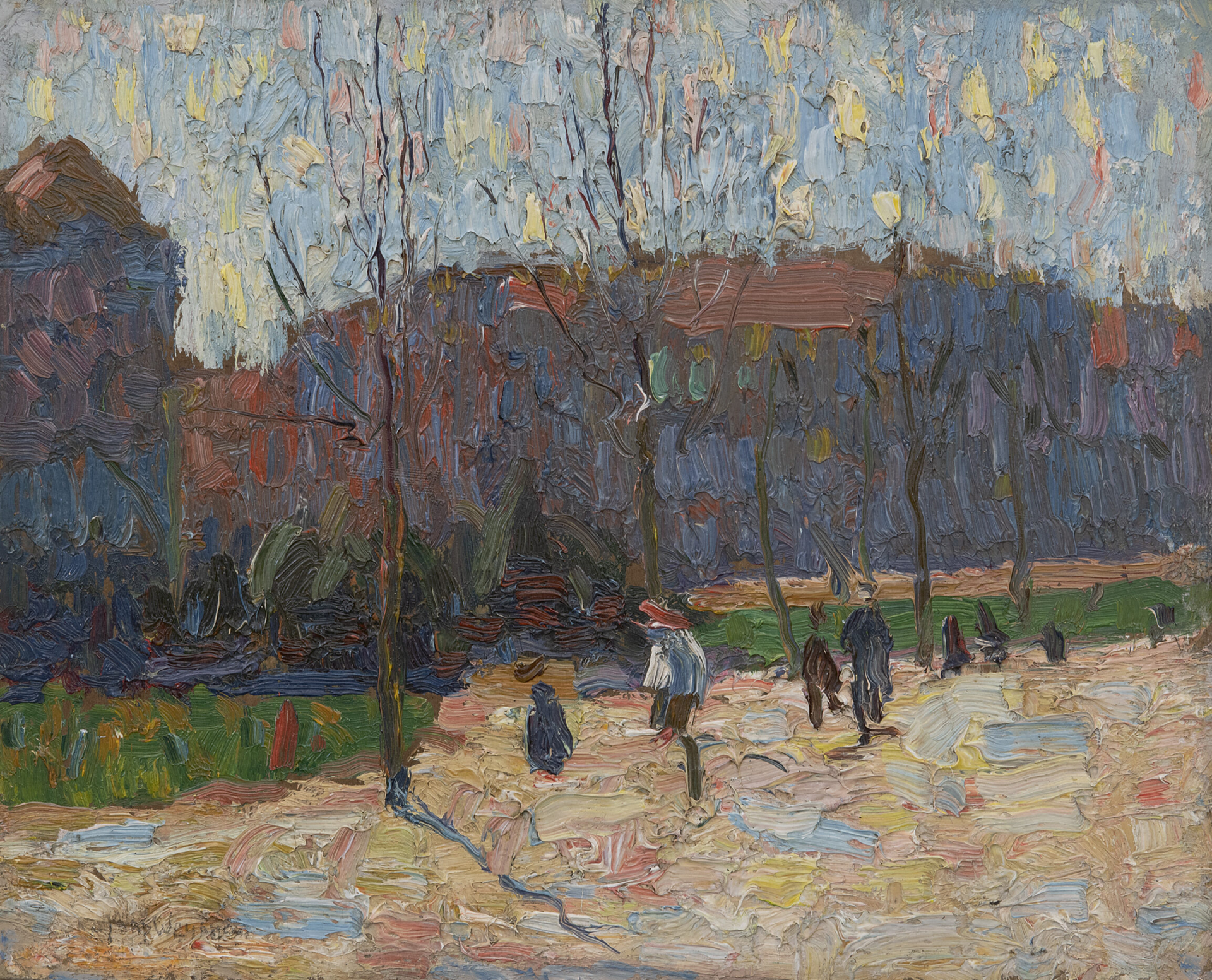 Jaap Weyand: Wandelen door het stadspark (vermoedelijk Amsterdam)