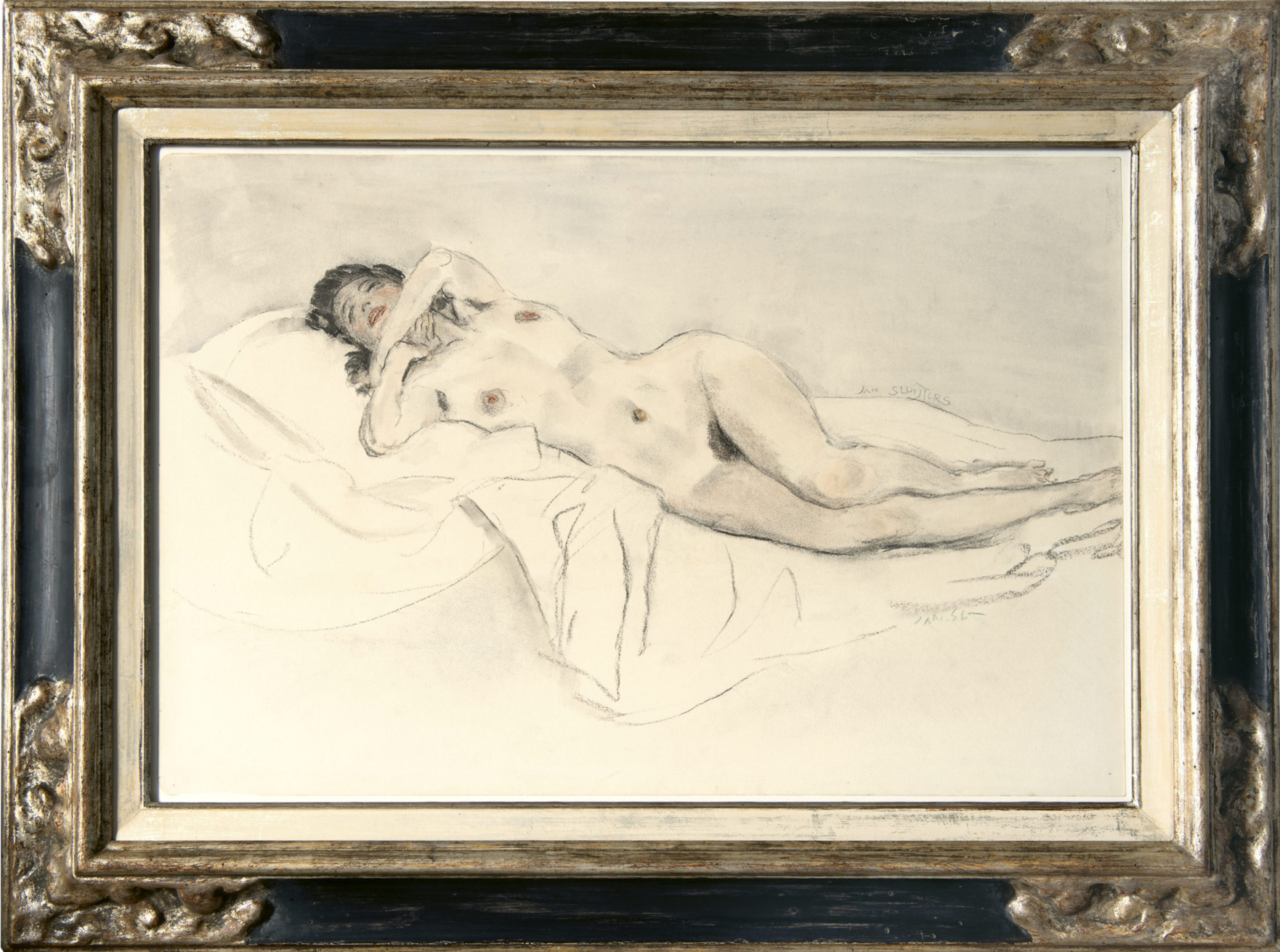 Jan Sluijters: Reclining nude (framed)