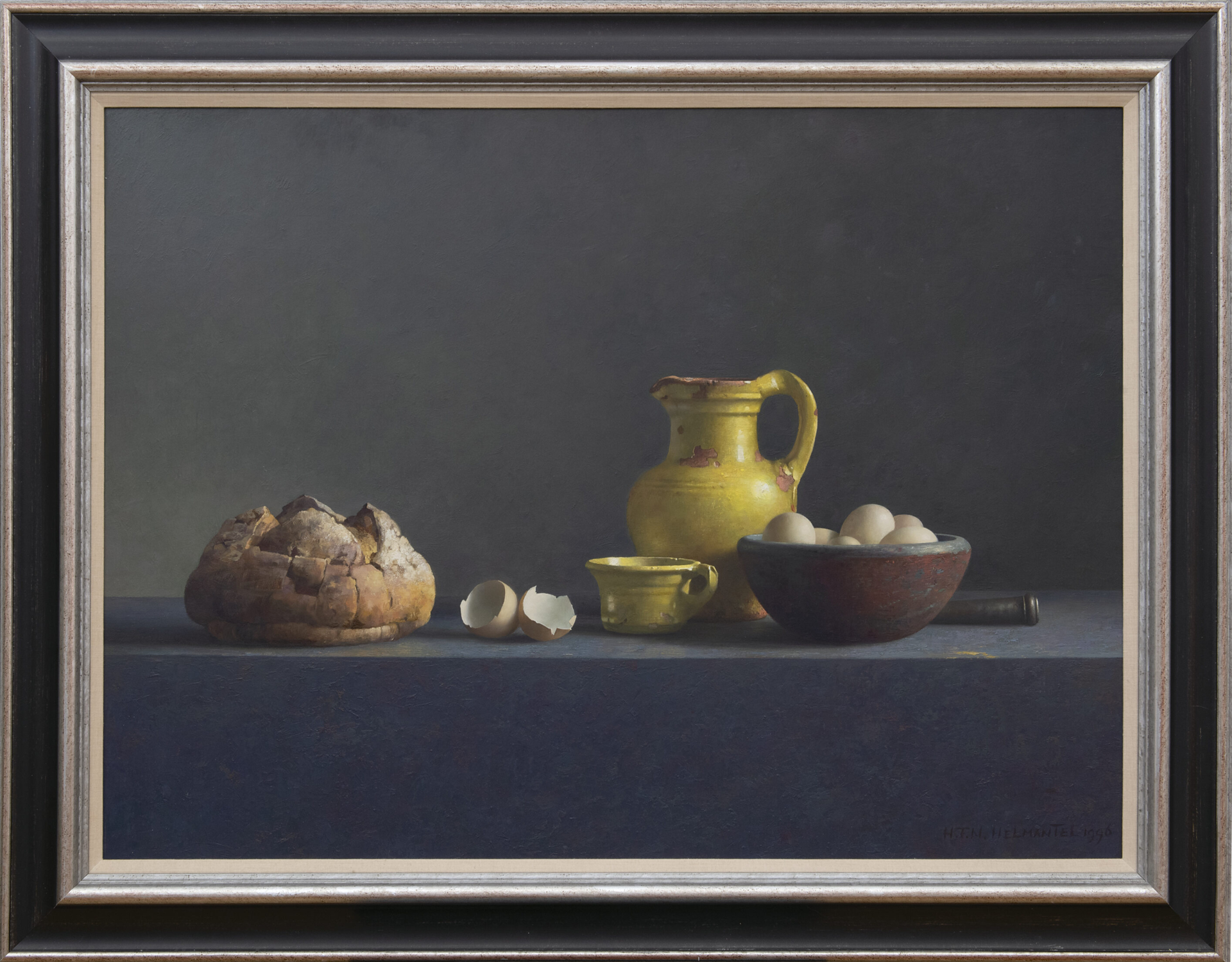 Henk Helmantel: Stilleven met Vermeerbrood (in lijst)
