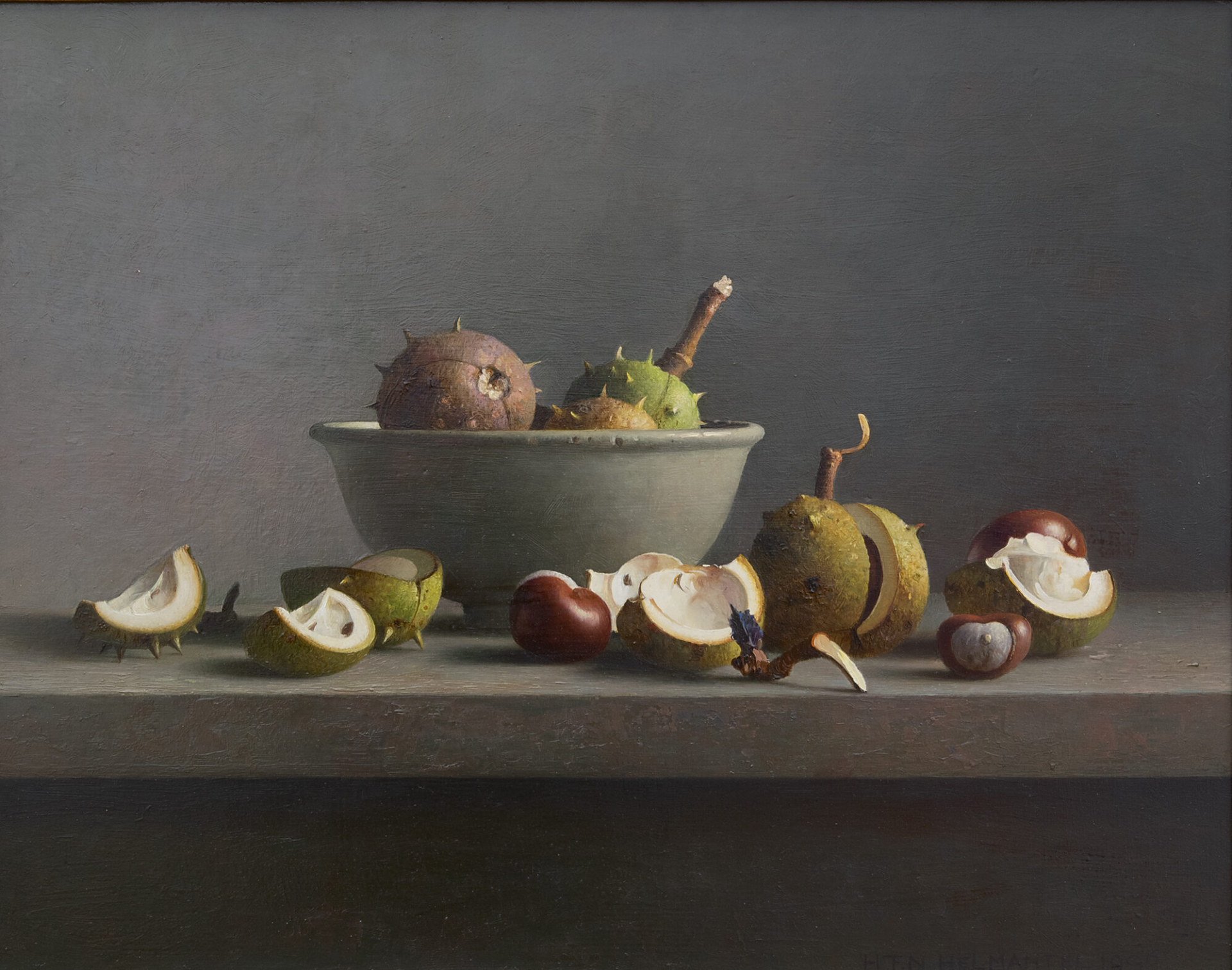 Henk Helmantel schilderij, Wilde kastanjes, te koop: Wilde kastanjes
