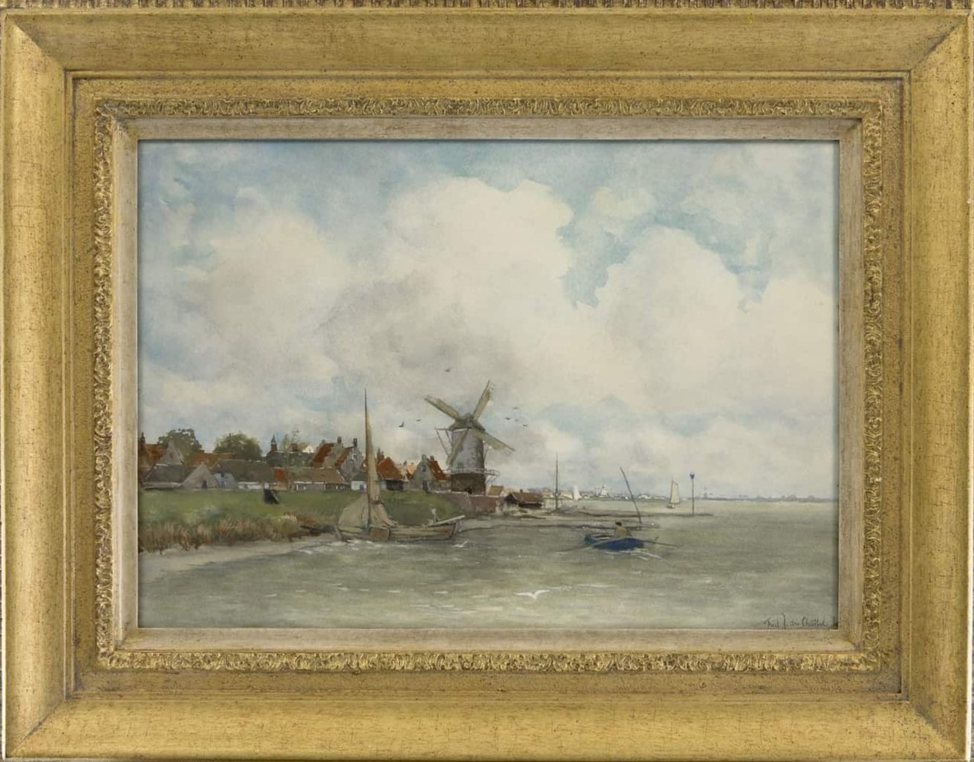 Fredericus Jacobus van Rossum du Chattel: Riviergezicht (in lijst)