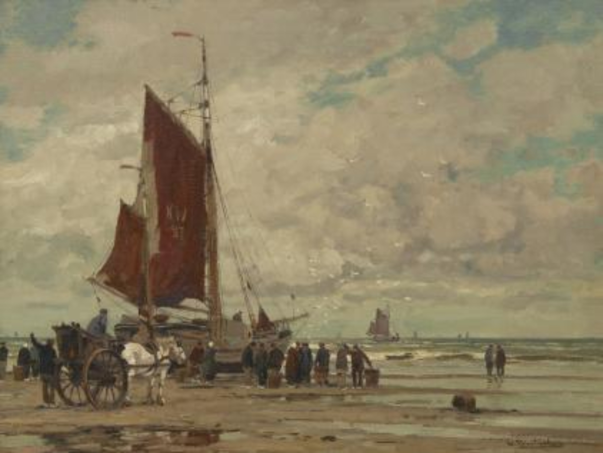 Wilhelm Hambüchen: Het uitladen van de vangst