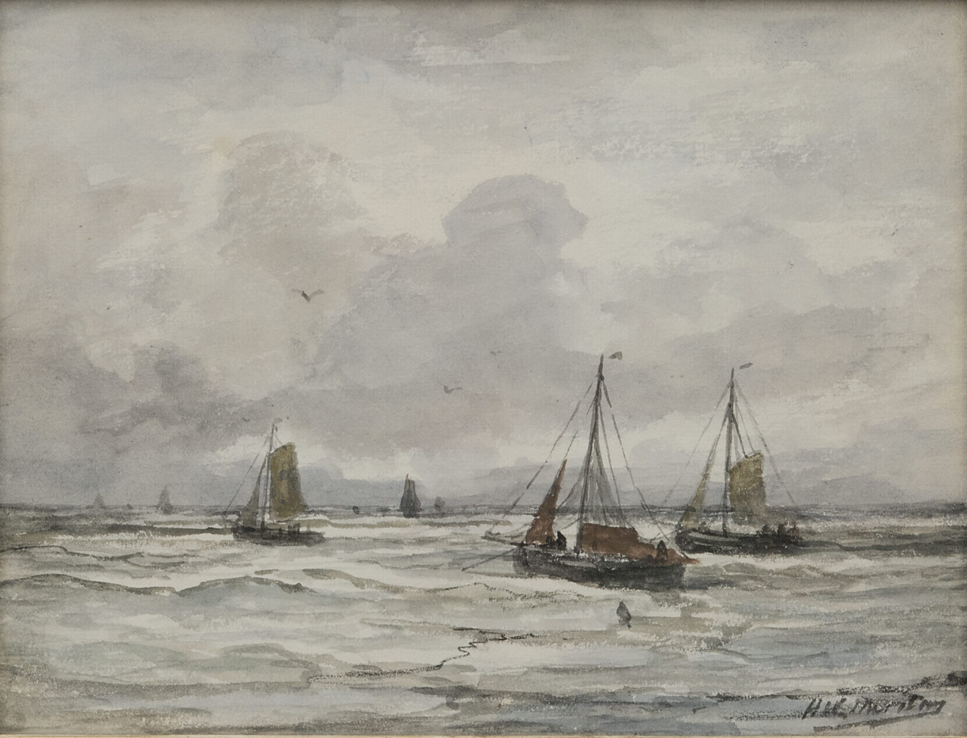 Hendrik Willem Mesdag: Uitvarende bomschuiten