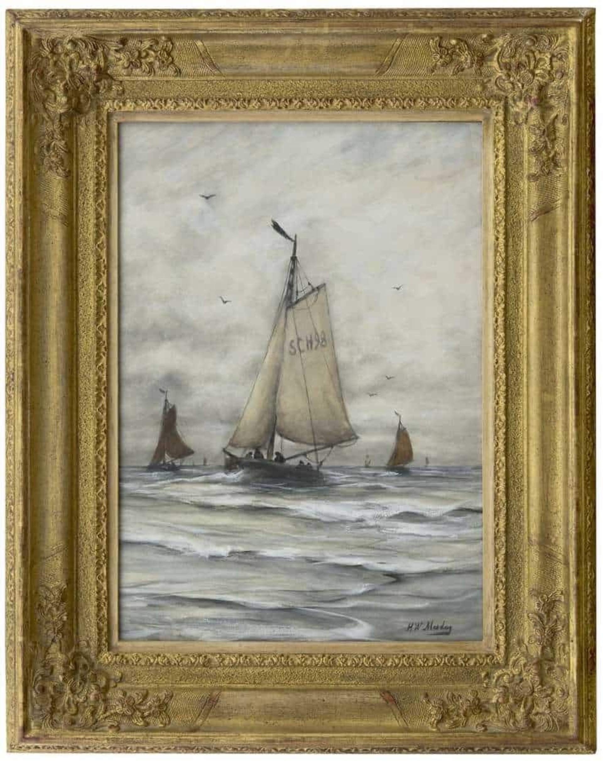 Hendrik Willem Mesdag: De Scheveningen 98 (in lijst)