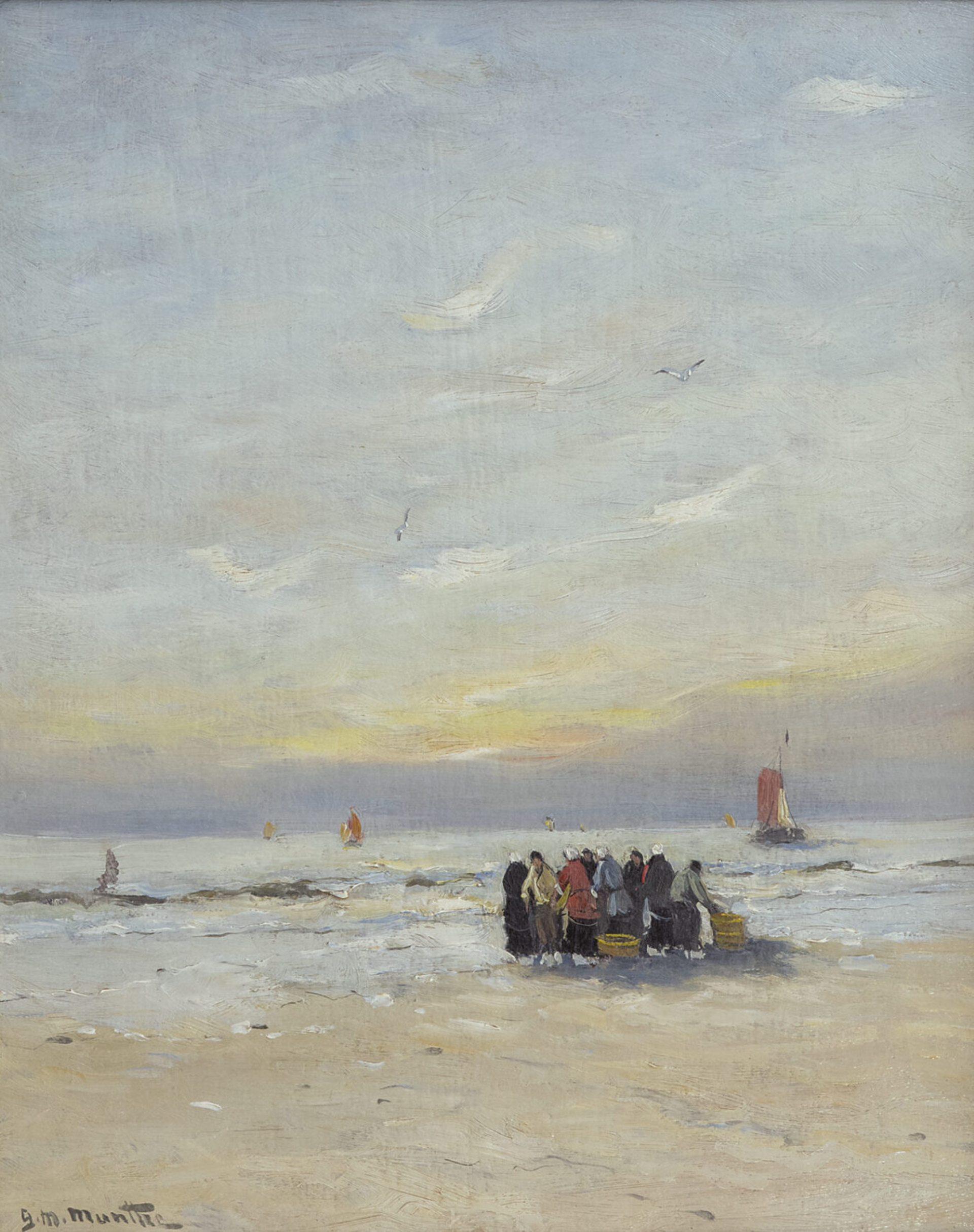 Gerhard Arij Ludwig 'Morgenstjerne' Munthe: Vissersvolk op het strand