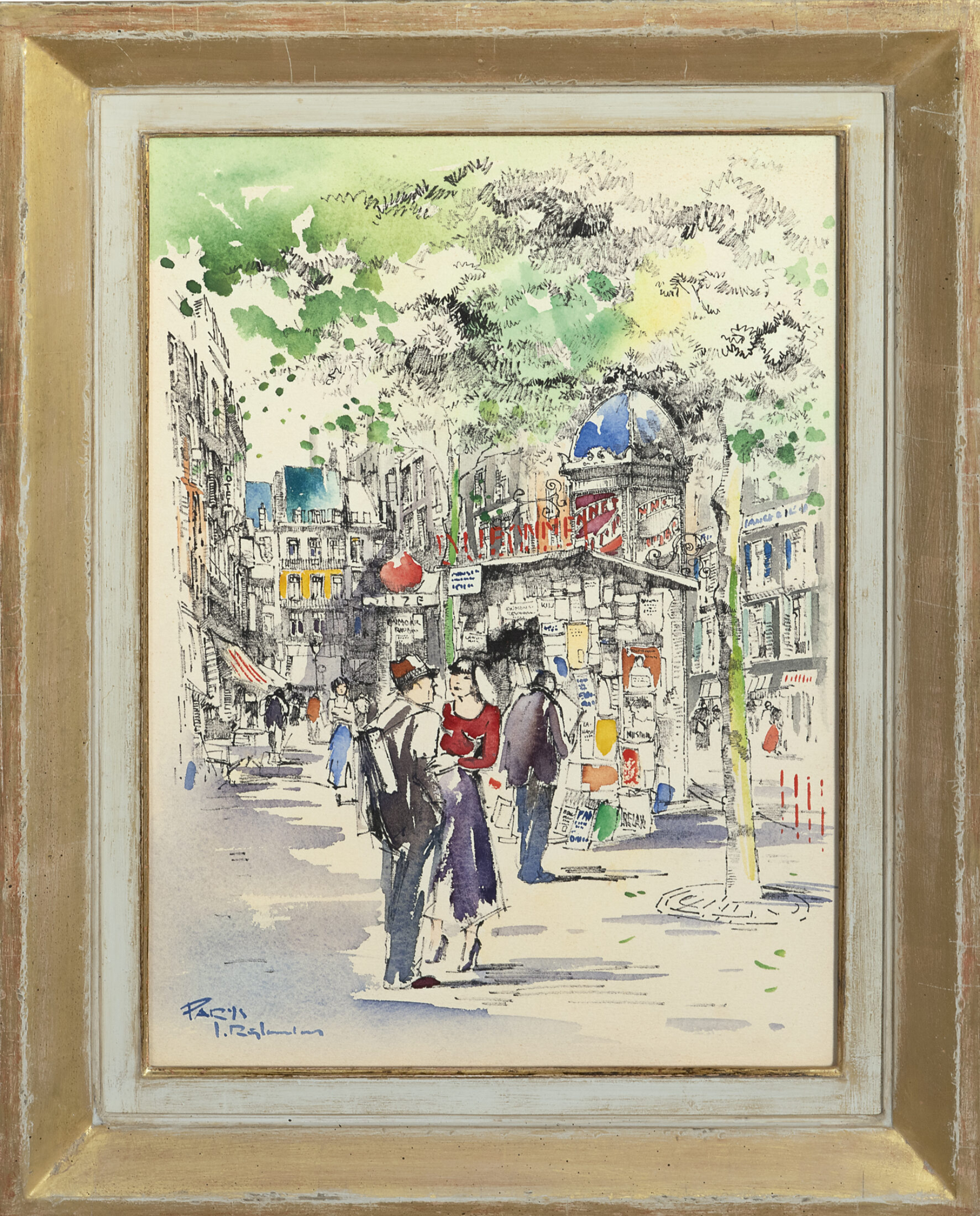 Jan Rijlaarsdam: Parijs straatje (in lijst)