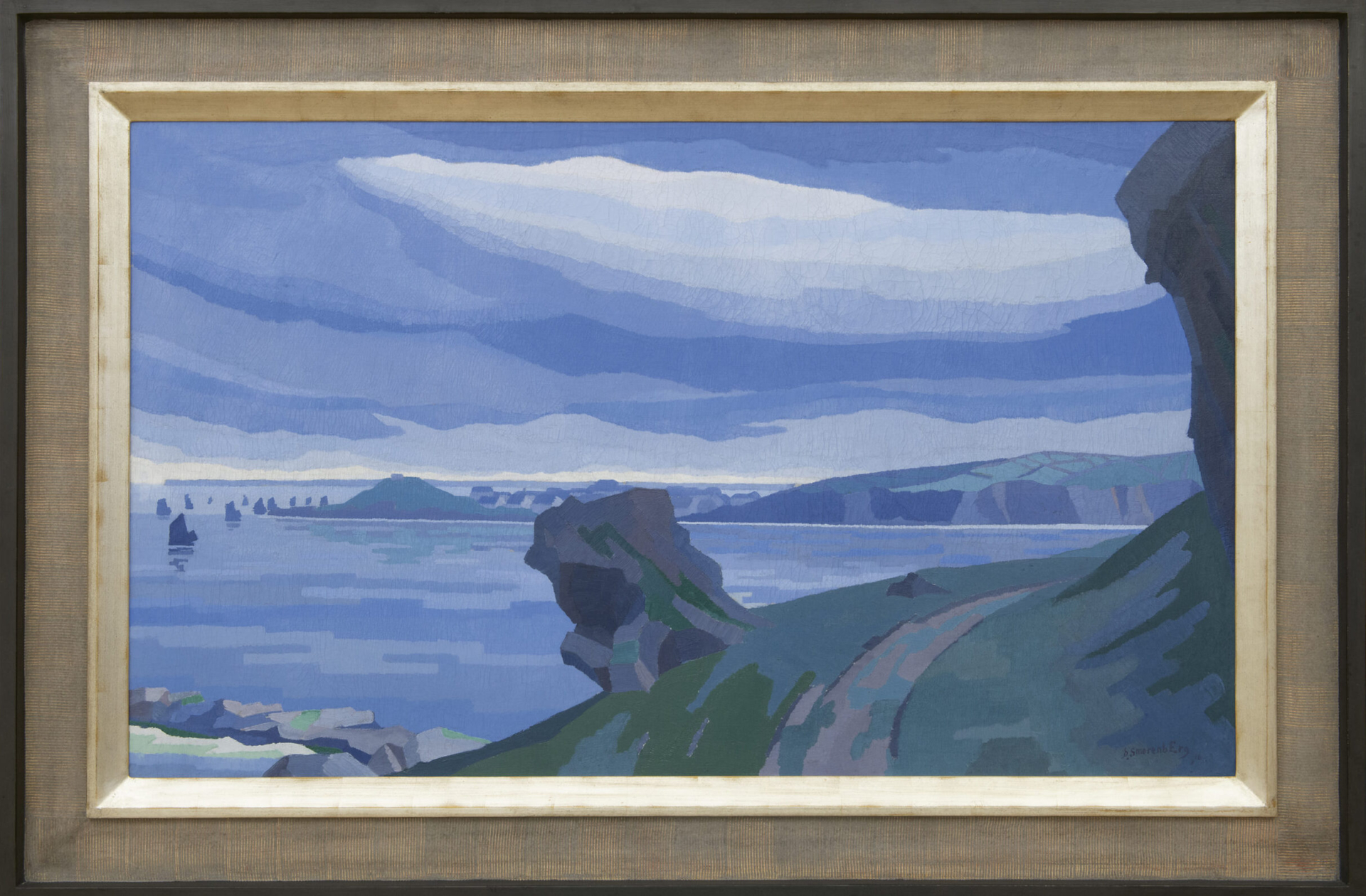 Dirk Smorenberg: Gezicht op de kust van St. Ives (Engeland) (in lijst)