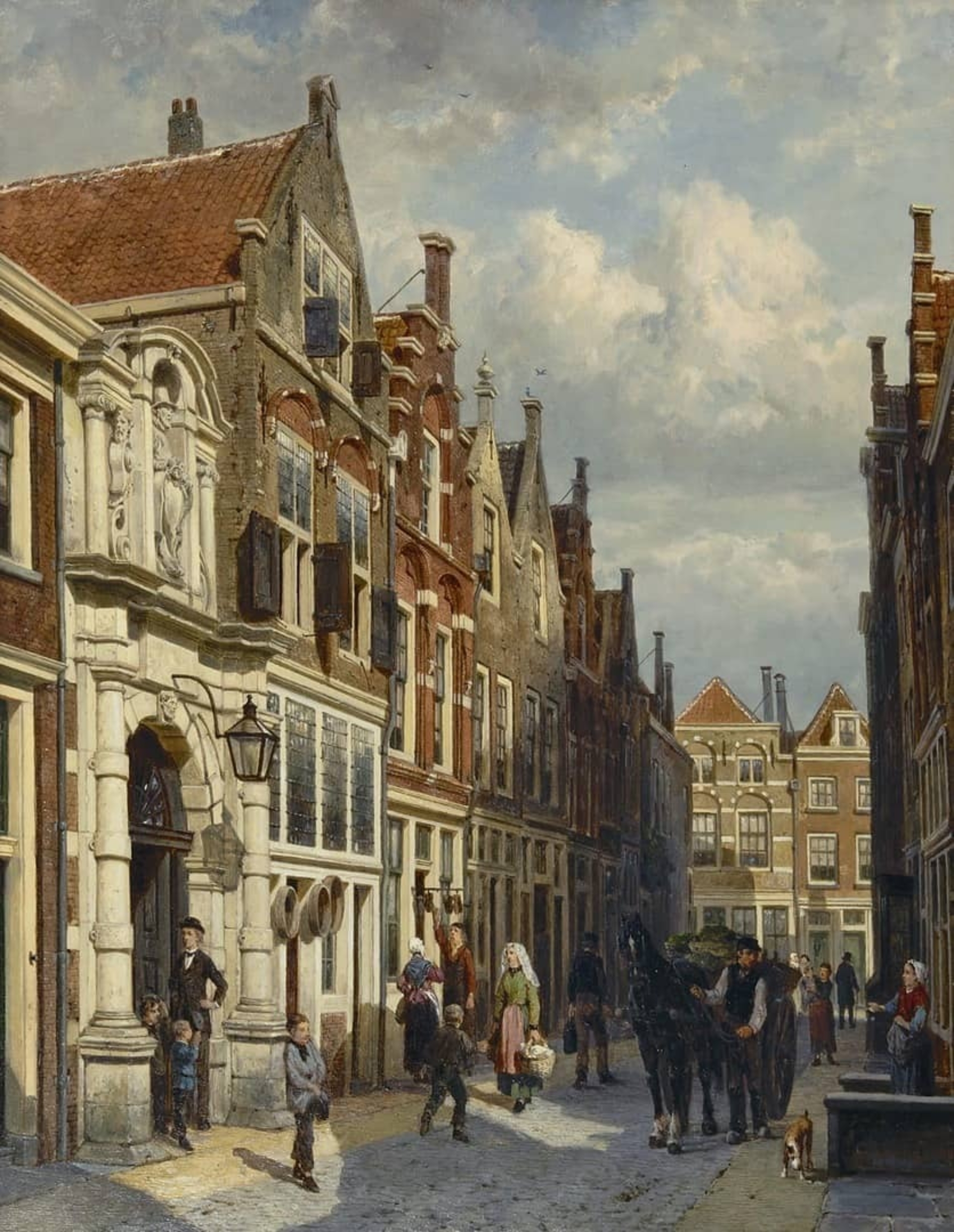 Cornelis Springer: Ingang van de Gemeenteschool aan de Vriesestraat, Dordrecht