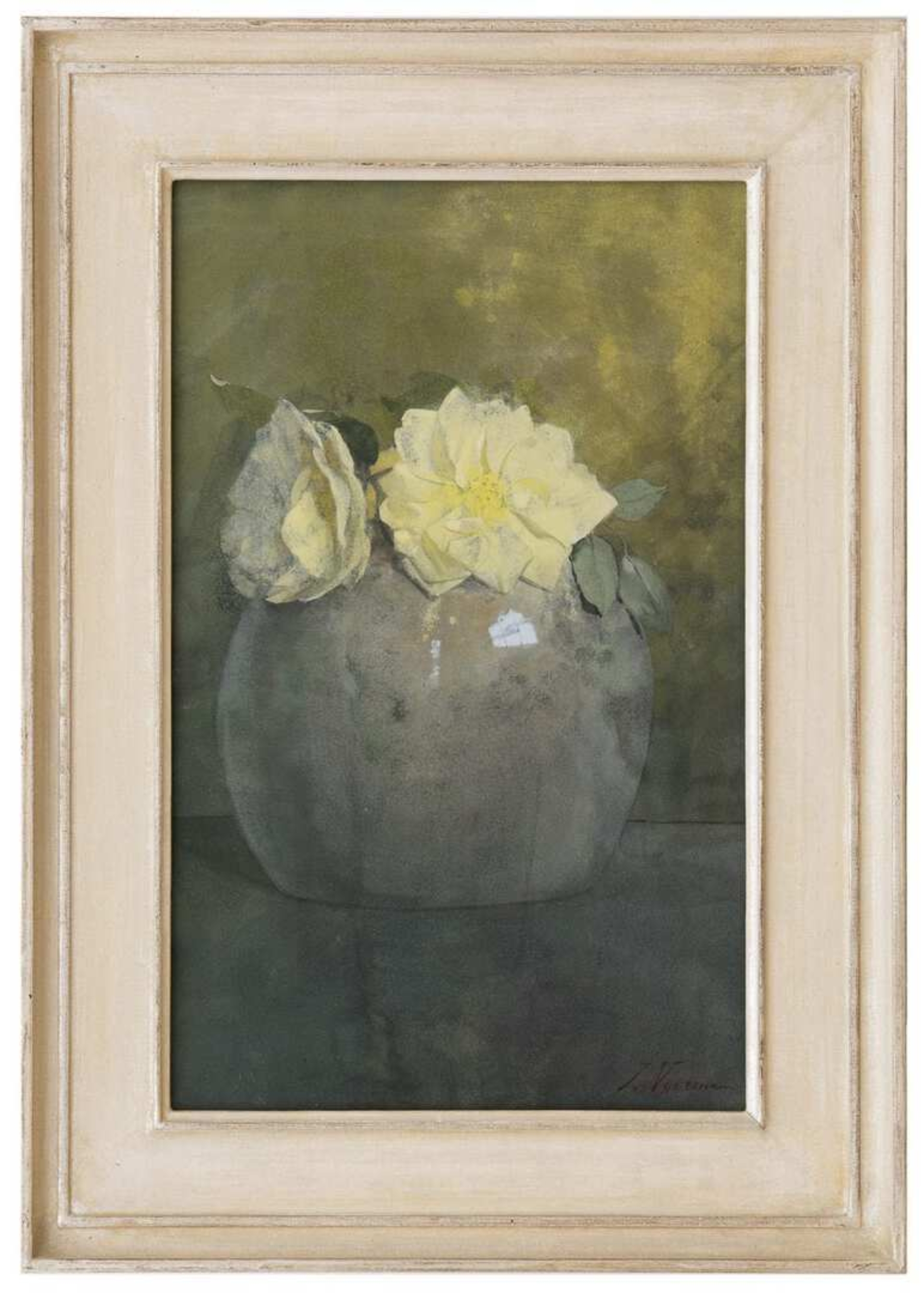 Jan Voerman sr: Roosjes in een pot (in lijst)
