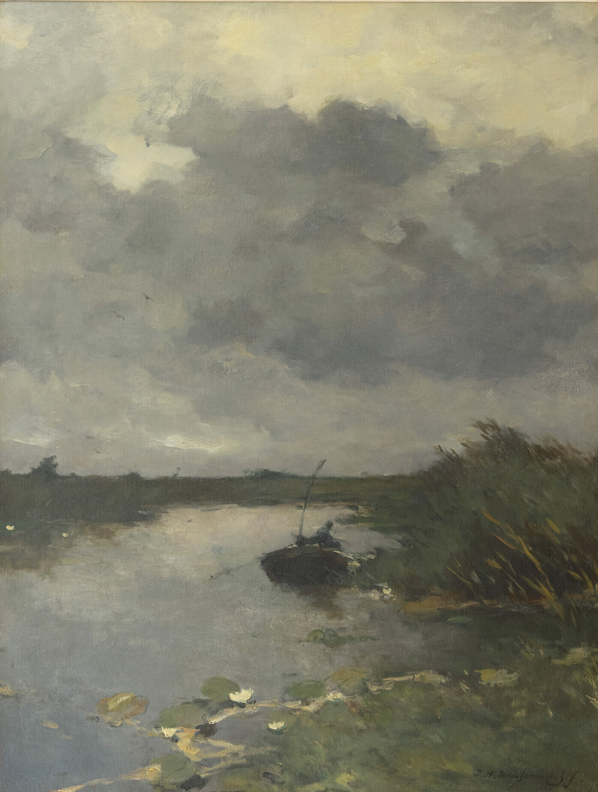 Hendrik Johannes Weissenbruch: Roeier in poldervaart