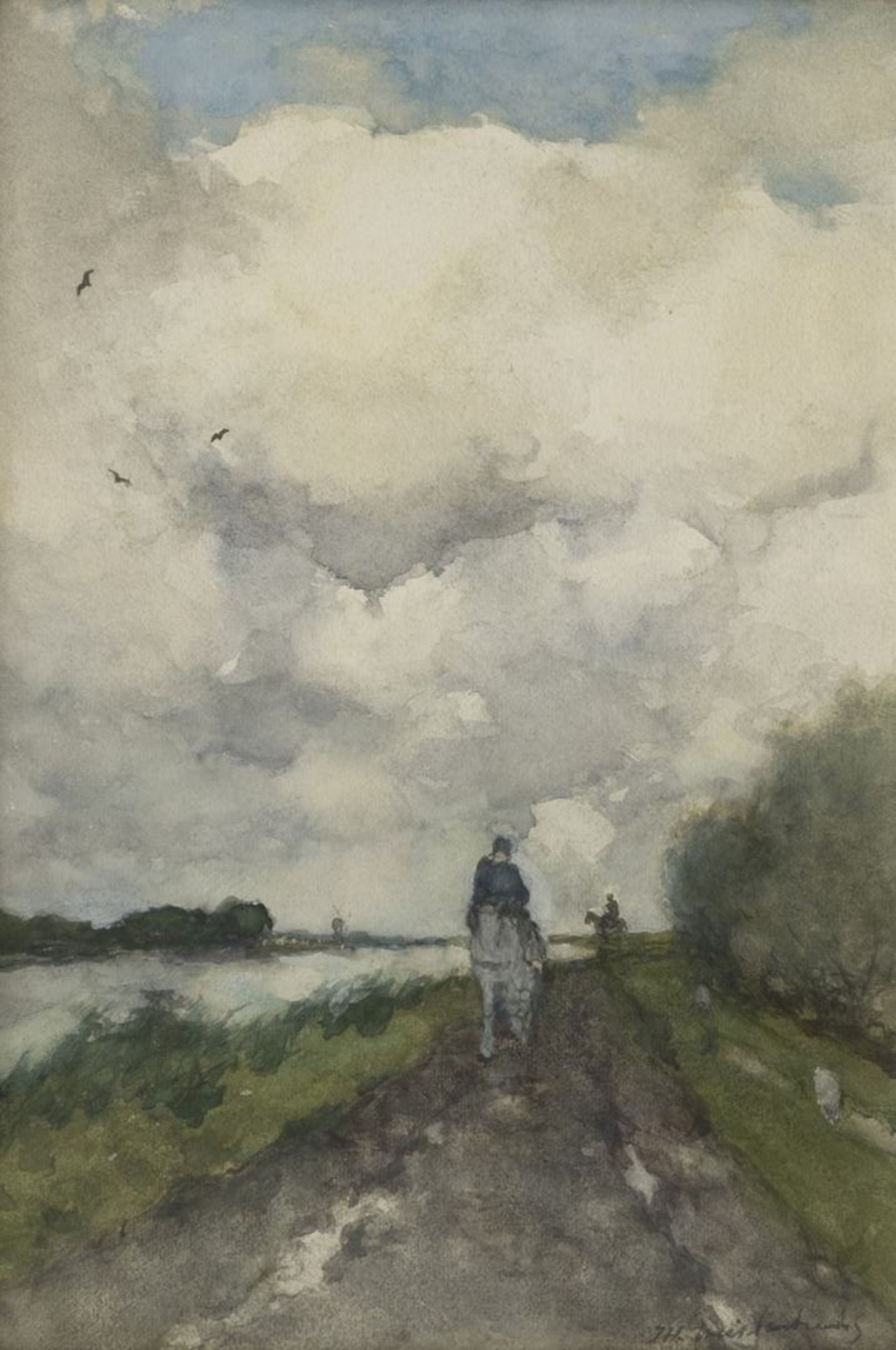 Hendrik Johannes Weissenbruch: Ruiters op het jaagpad bij Noorden