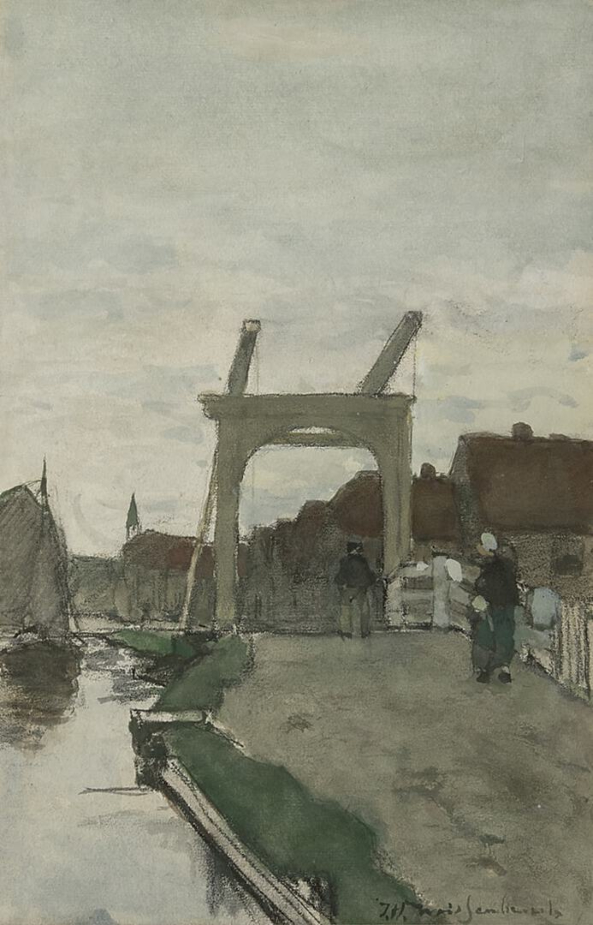 Hendrik Johannes Weissenbruch: De Teuntjesbrug bij Nieuwkoop