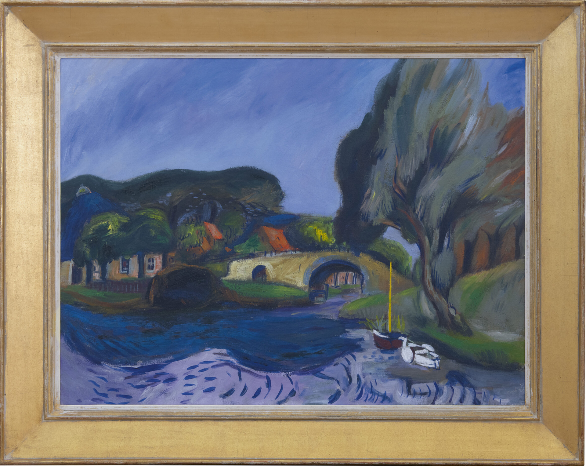 Jan Wiegers: Waterpoort (vermoedelijk Sloten) (in lijst)