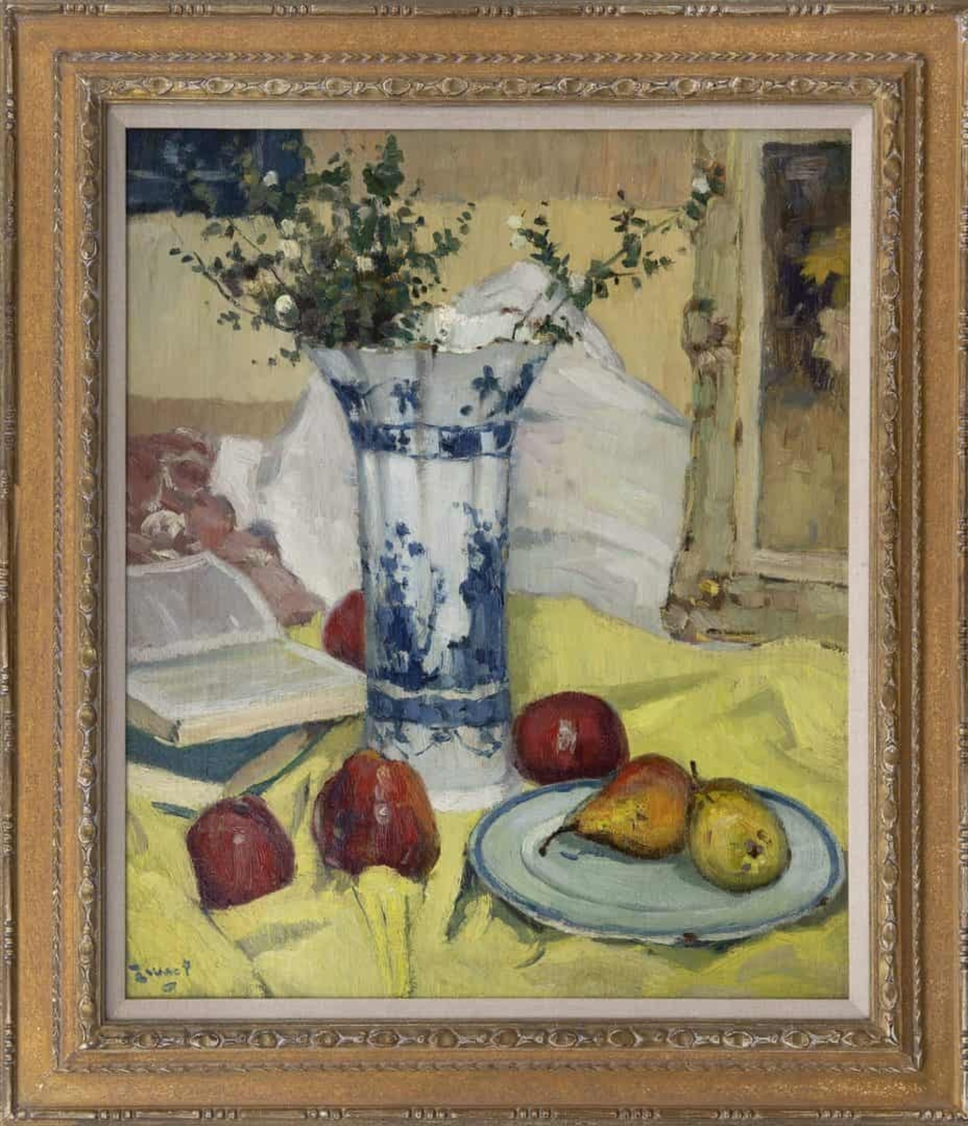 Arie Zwart: Stilleven met fruit (in lijst)