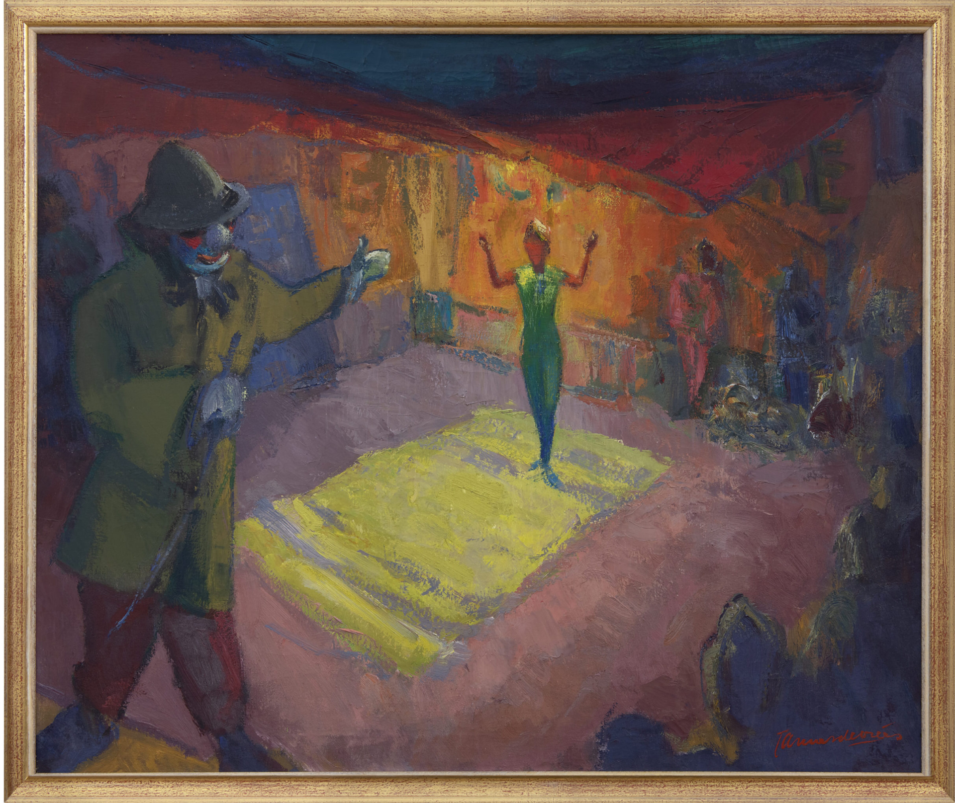 Jannes de Vries: Straatcircus Cancale in Bretagne (in lijst)