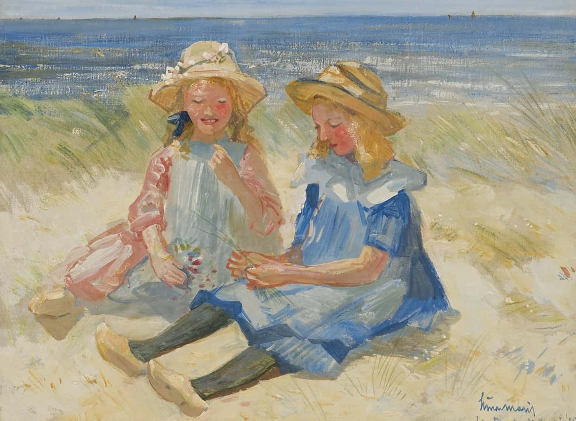 Simon Willem Maris: Bloemen plukken in de duinen van Zandvoort