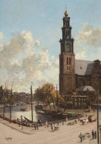 Leendert van der Vlist: Bedrijvigheid bij de Westerkerk te Amsterdam
