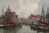 Hendrik Jan Wolter: Bedrijvigheid in de haven van Enkhuizen
