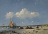 Charles Leickert: Visafslag op het strand
