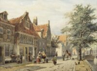 Cornelis Springer: Zicht op de Havendijk te Enkhuizen