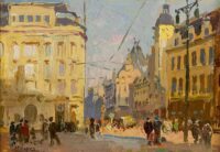 Ben Viegers: De Gravenstraat in Den Haag tijdens een zomerse dag
