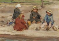 August Willem van Voorden: Een zonnige dag aan de waterkant