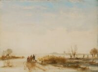 Andreas Schelfhout: Figuren op een bevroren vaart