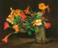 Floris Arntzenius: Stilleven van Oost-Indische kers in een glazen vaasje