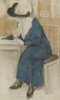 Leo Gestel: Dame in een café